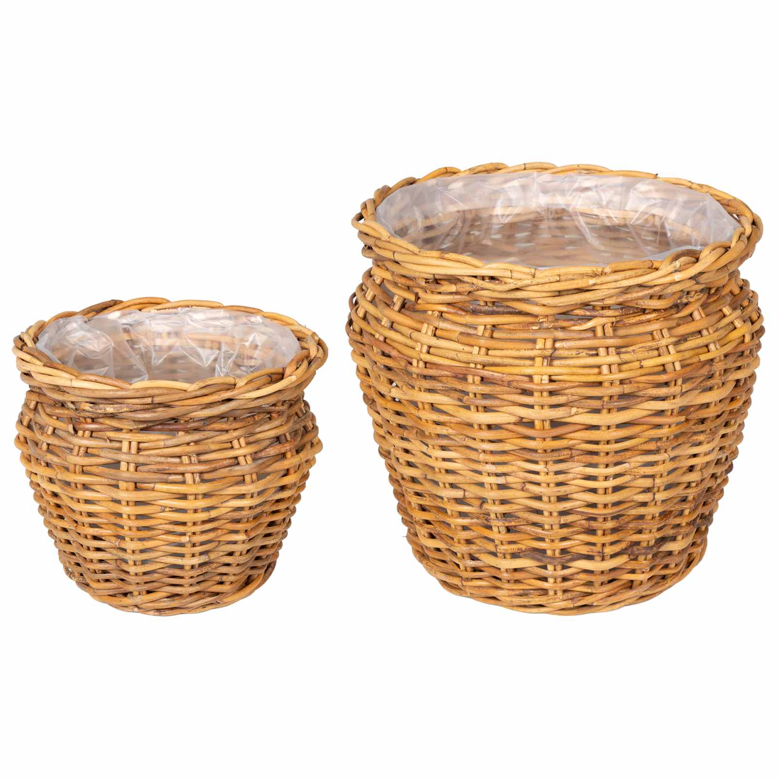 Plantenmand met opslag 2 st Natuurlijk Bruin Kubu Rattan is nu te koop bij PeponiXL, paradijselijk wonen!