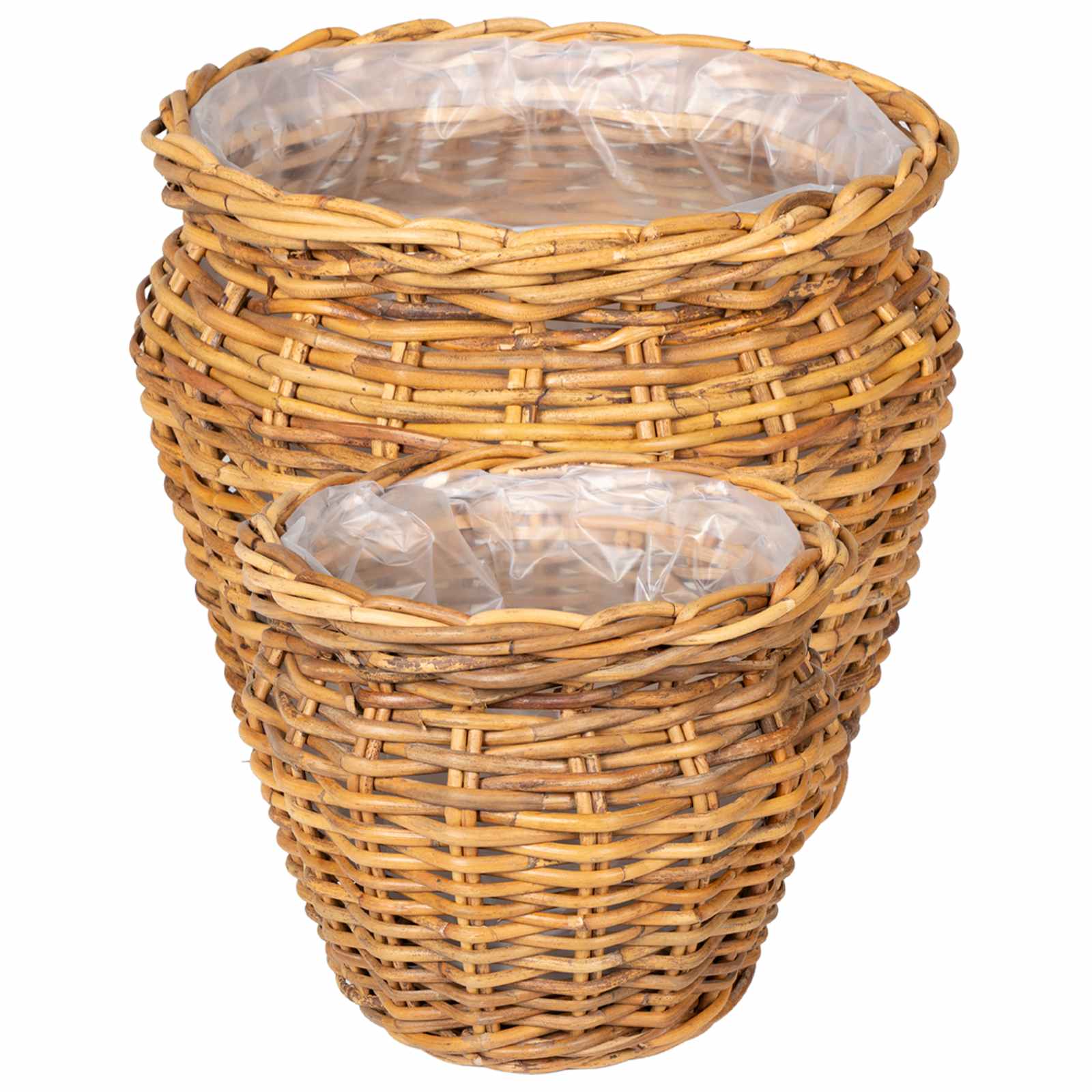 Plantenmand met opslag 2 st Natuurlijk Bruin Kubu Rattan is nu te koop bij PeponiXL, paradijselijk wonen!