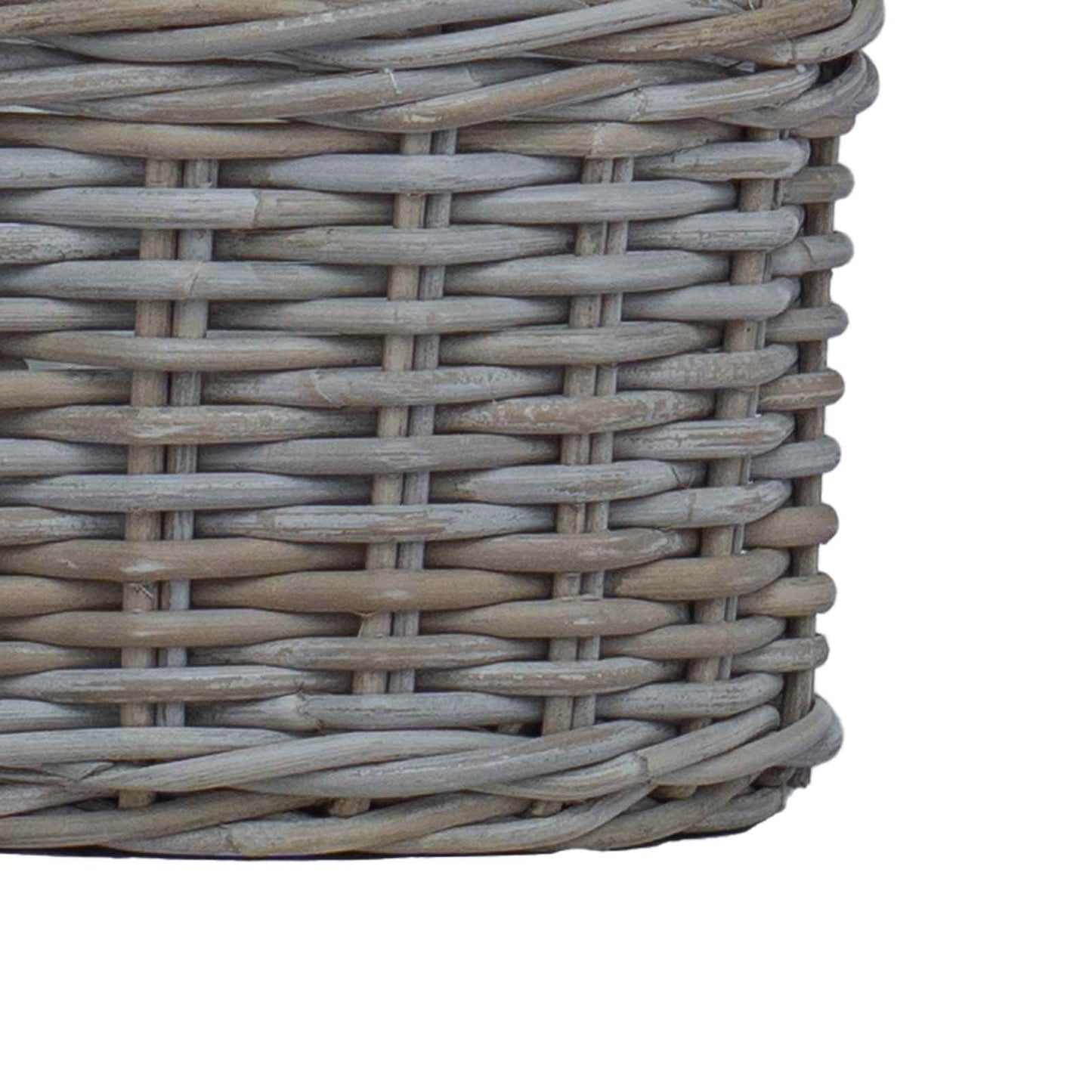 Bloempot Mand met opslag 2 pcs Grijs Kubu Rattan is nu te koop bij PeponiXL, paradijselijk wonen!