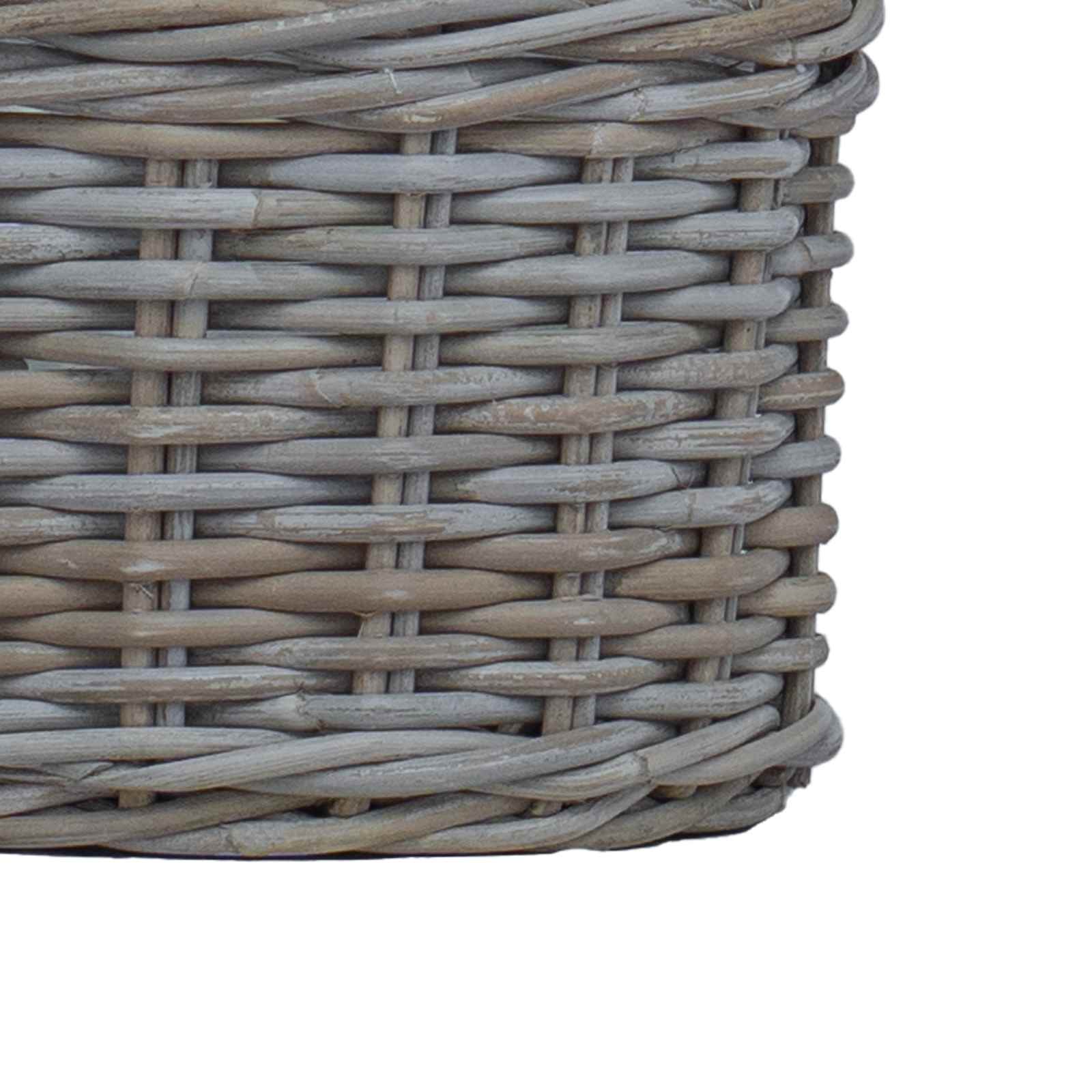 Bloempot Mand met opslag 2 pcs Grijs Kubu Rattan is nu te koop bij PeponiXL, paradijselijk wonen!