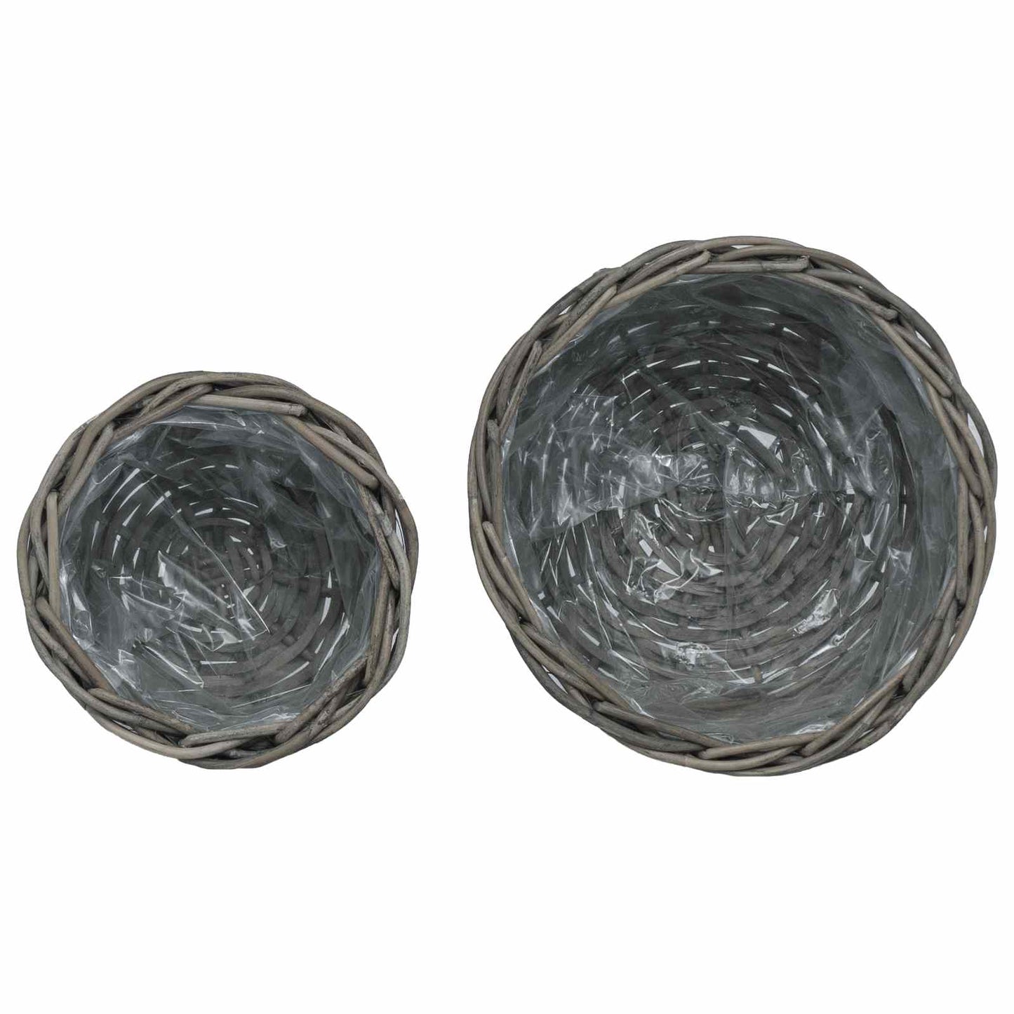 Bloempot Mand met opslag 2 pcs Grijs Kubu Rattan is nu te koop bij PeponiXL, paradijselijk wonen!
