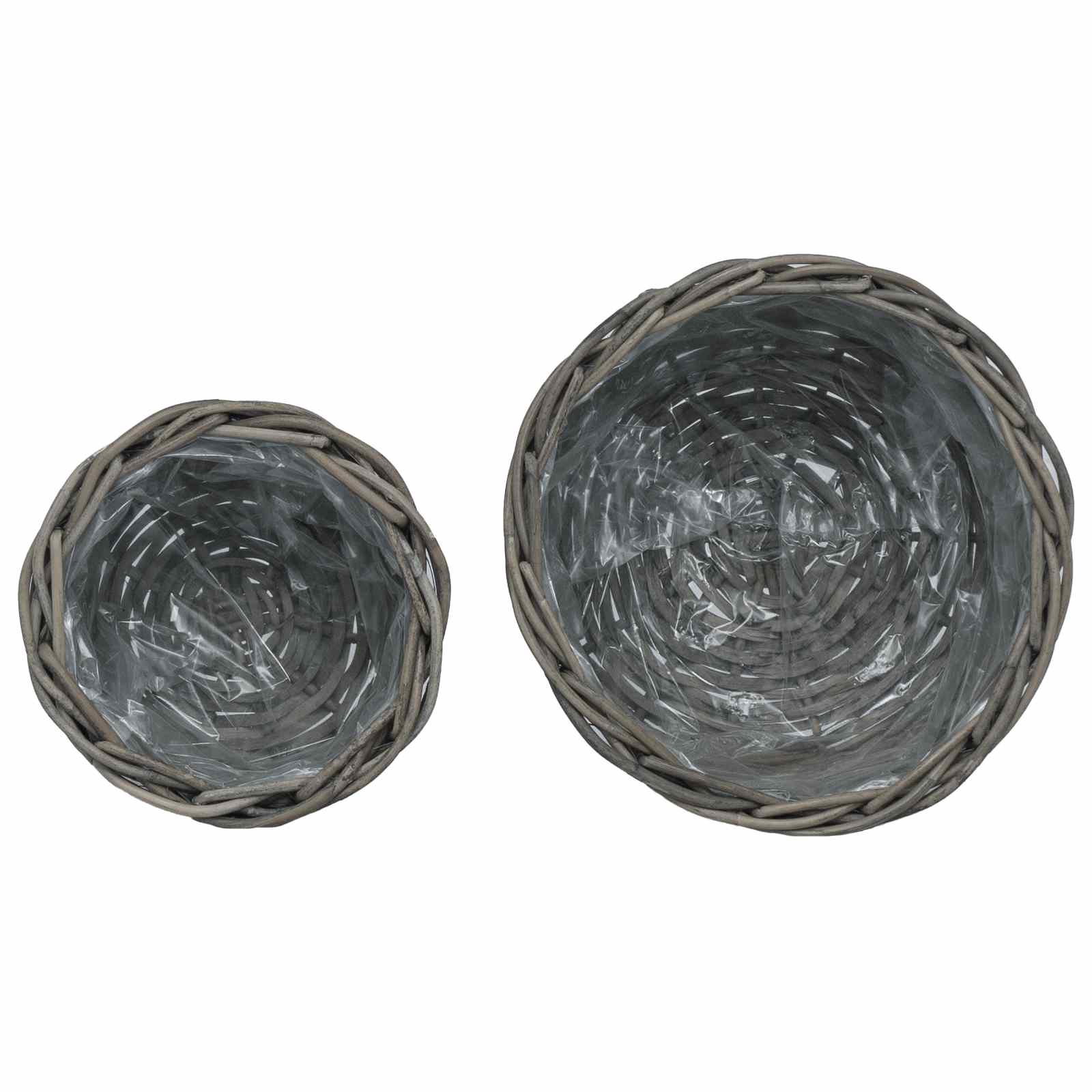 Bloempot Mand met opslag 2 pcs Grijs Kubu Rattan is nu te koop bij PeponiXL, paradijselijk wonen!