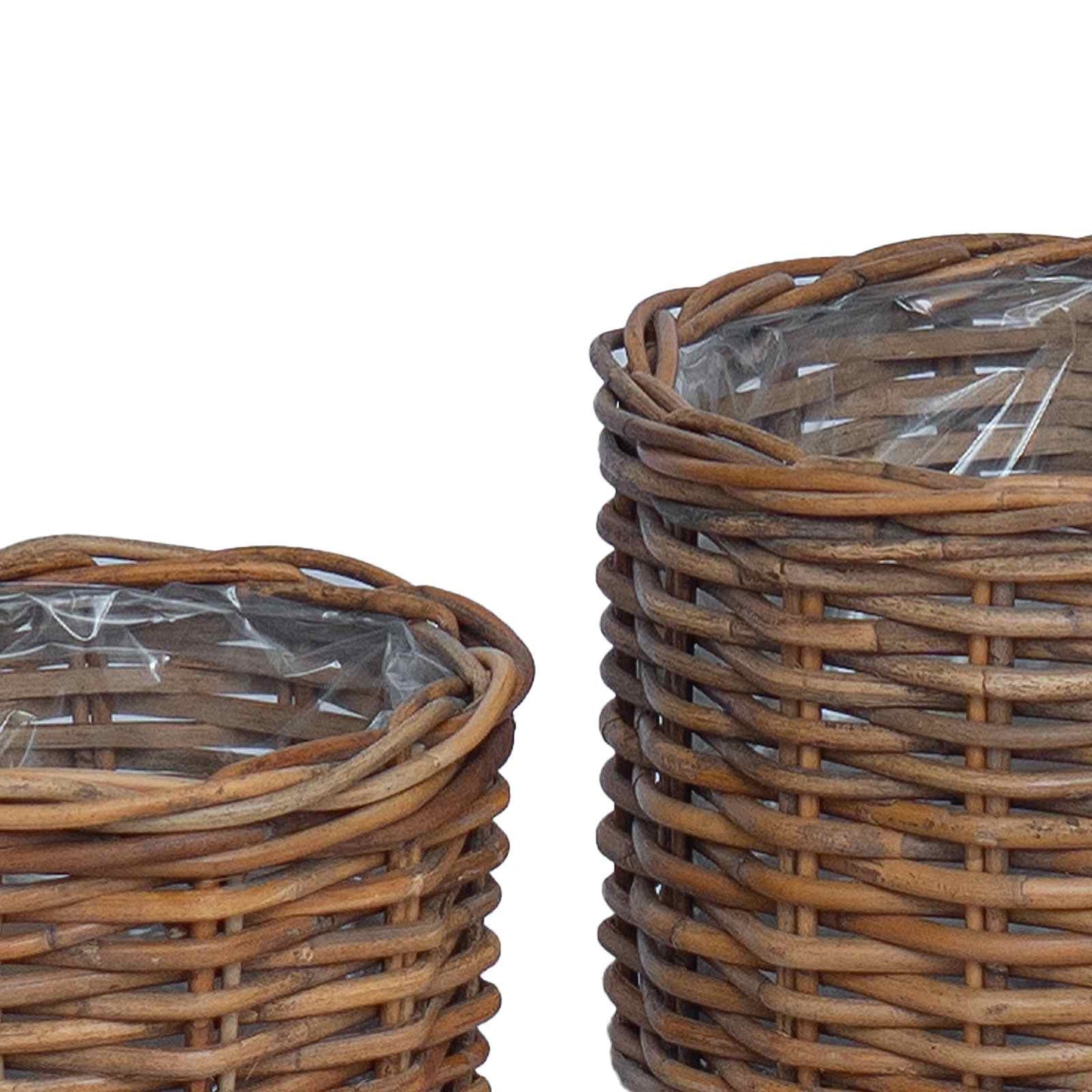 Bloempot Mand met opslag 2 pcs Bruin Kubu Rattan is nu te koop bij PeponiXL, paradijselijk wonen!