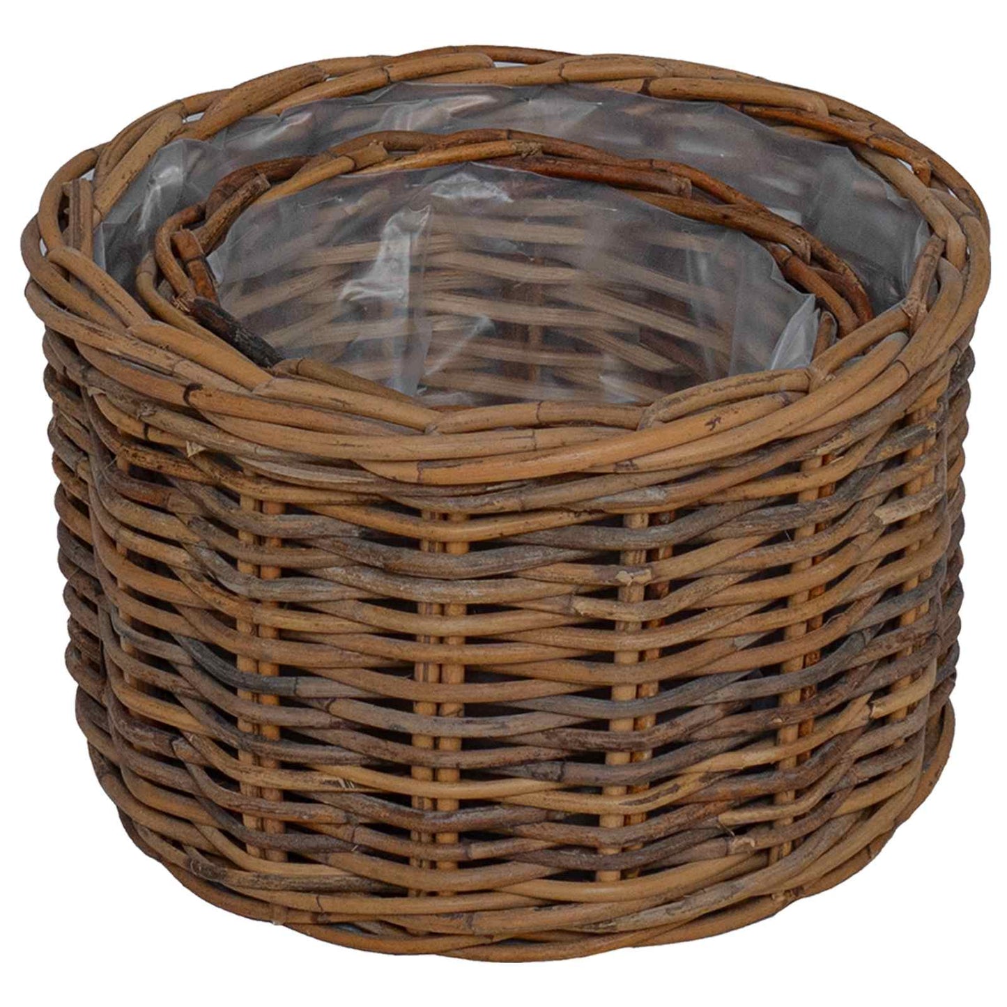 Bloempot Mand met opslag 2 pcs Bruin Kubu Rattan is nu te koop bij PeponiXL, paradijselijk wonen!