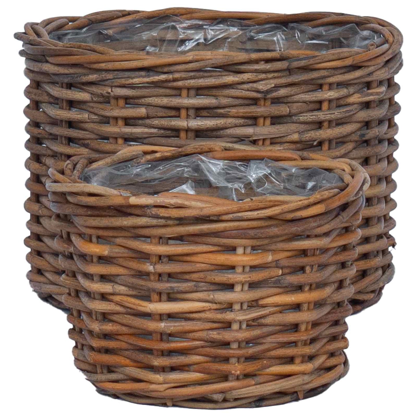 Bloempot Mand met opslag 2 pcs Bruin Kubu Rattan is nu te koop bij PeponiXL, paradijselijk wonen!