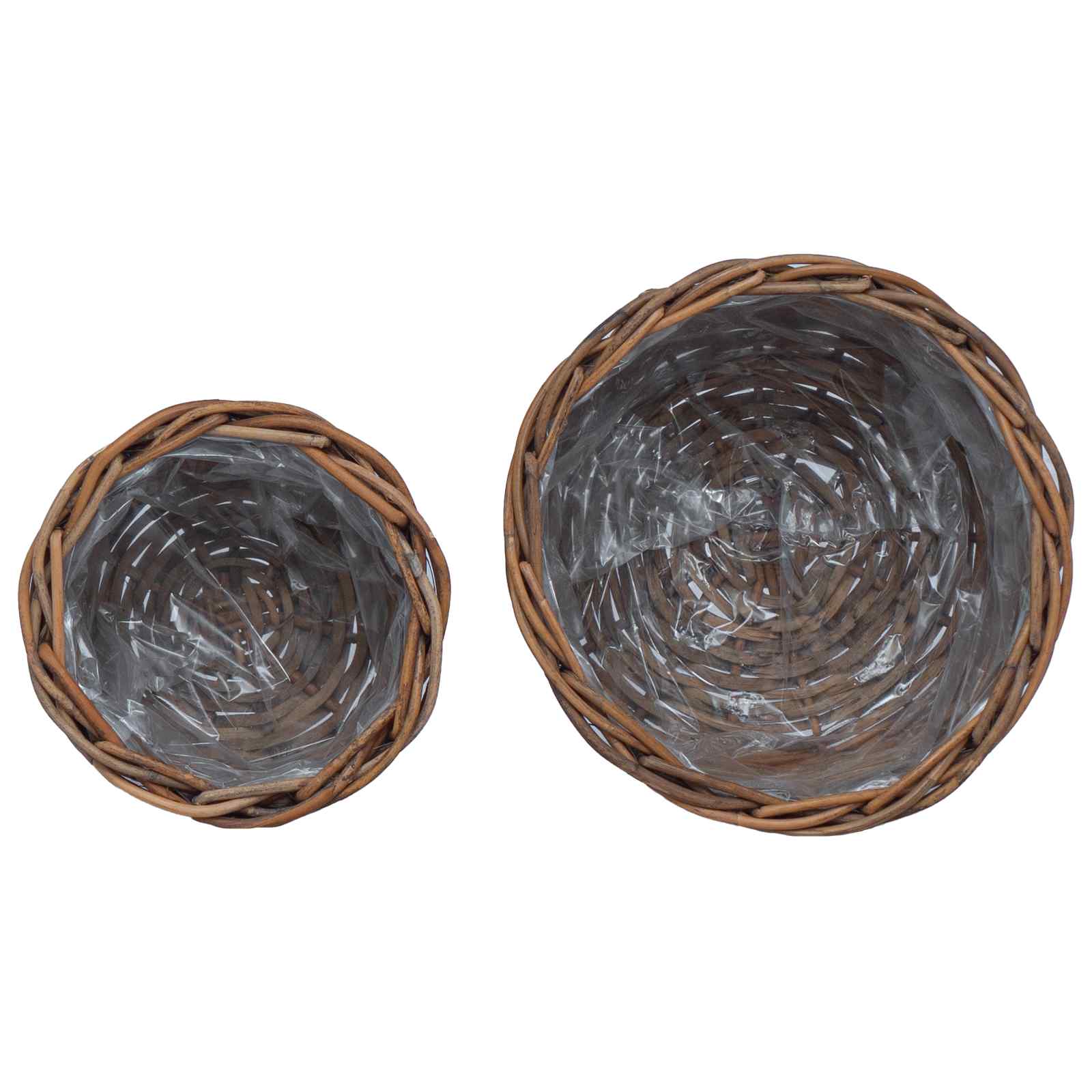 Bloempot Mand met opslag 2 pcs Bruin Kubu Rattan is nu te koop bij PeponiXL, paradijselijk wonen!