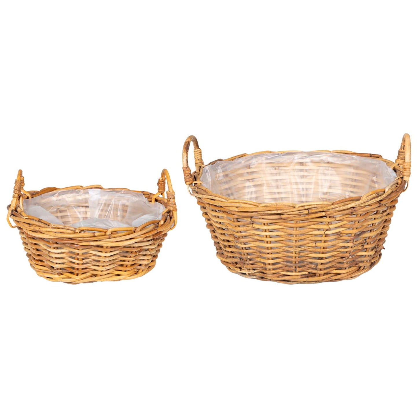 Plantenmand met opslag 2 st Natuurlijk Bruin Kubu Rattan is nu te koop bij PeponiXL, paradijselijk wonen!