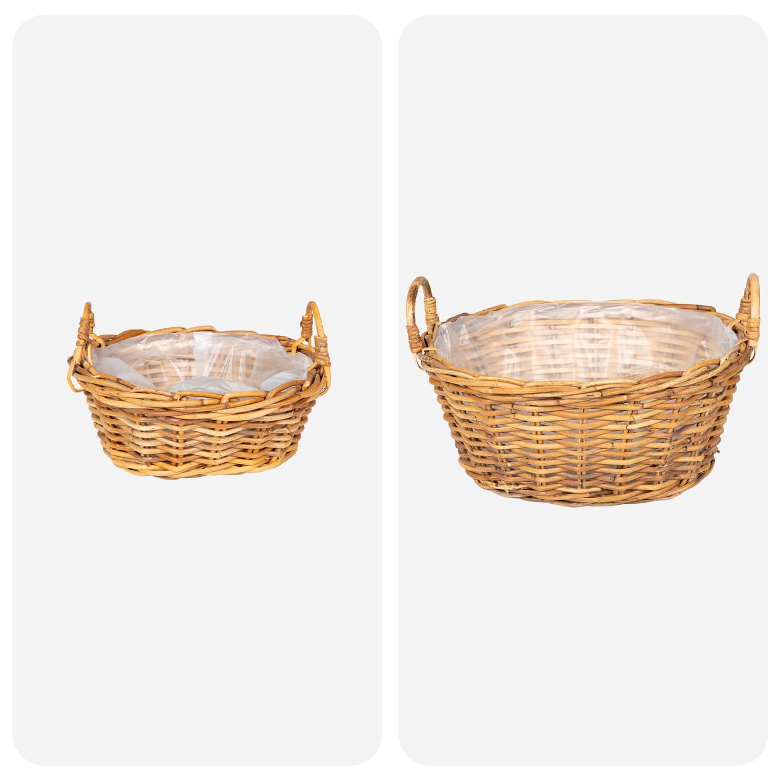 Plantenmand met opslag 2 st Natuurlijk Bruin Kubu Rattan is nu te koop bij PeponiXL, paradijselijk wonen!