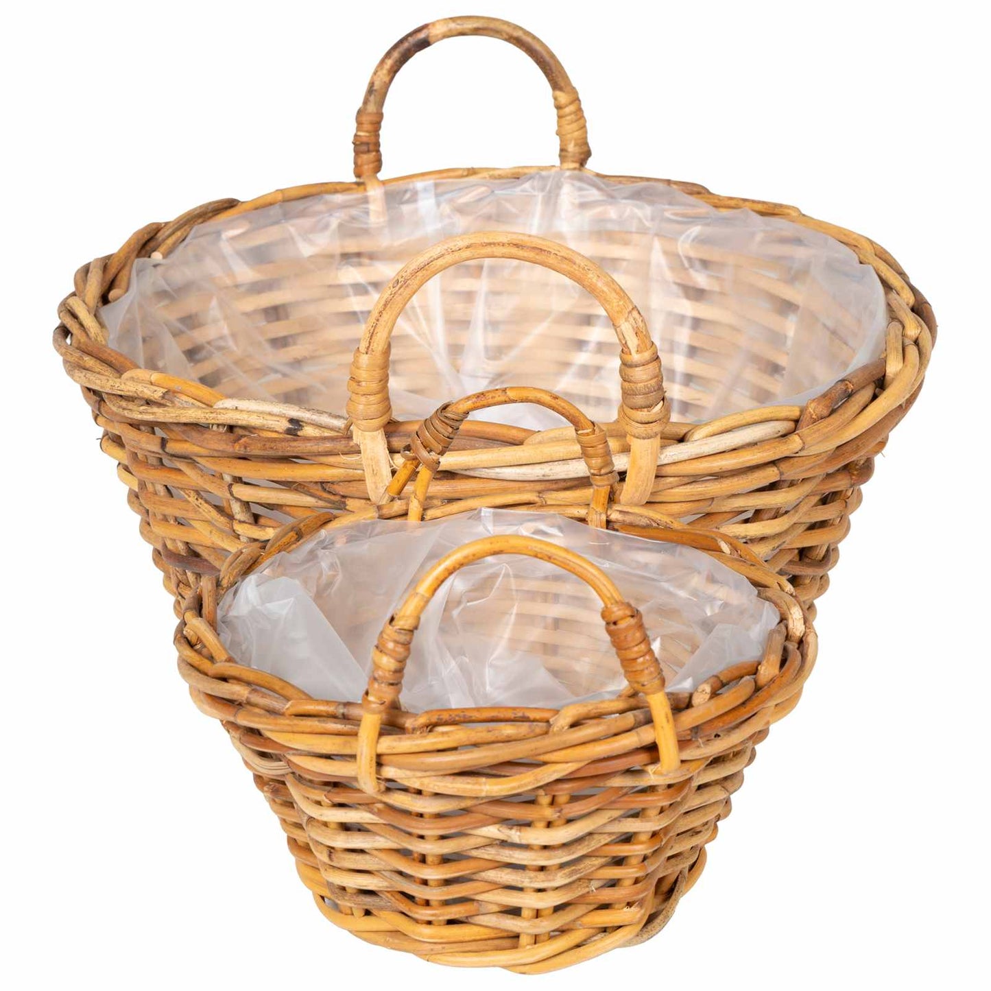 Plantenmand met opslag 2 st Natuurlijk Bruin Kubu Rattan is nu te koop bij PeponiXL, paradijselijk wonen!