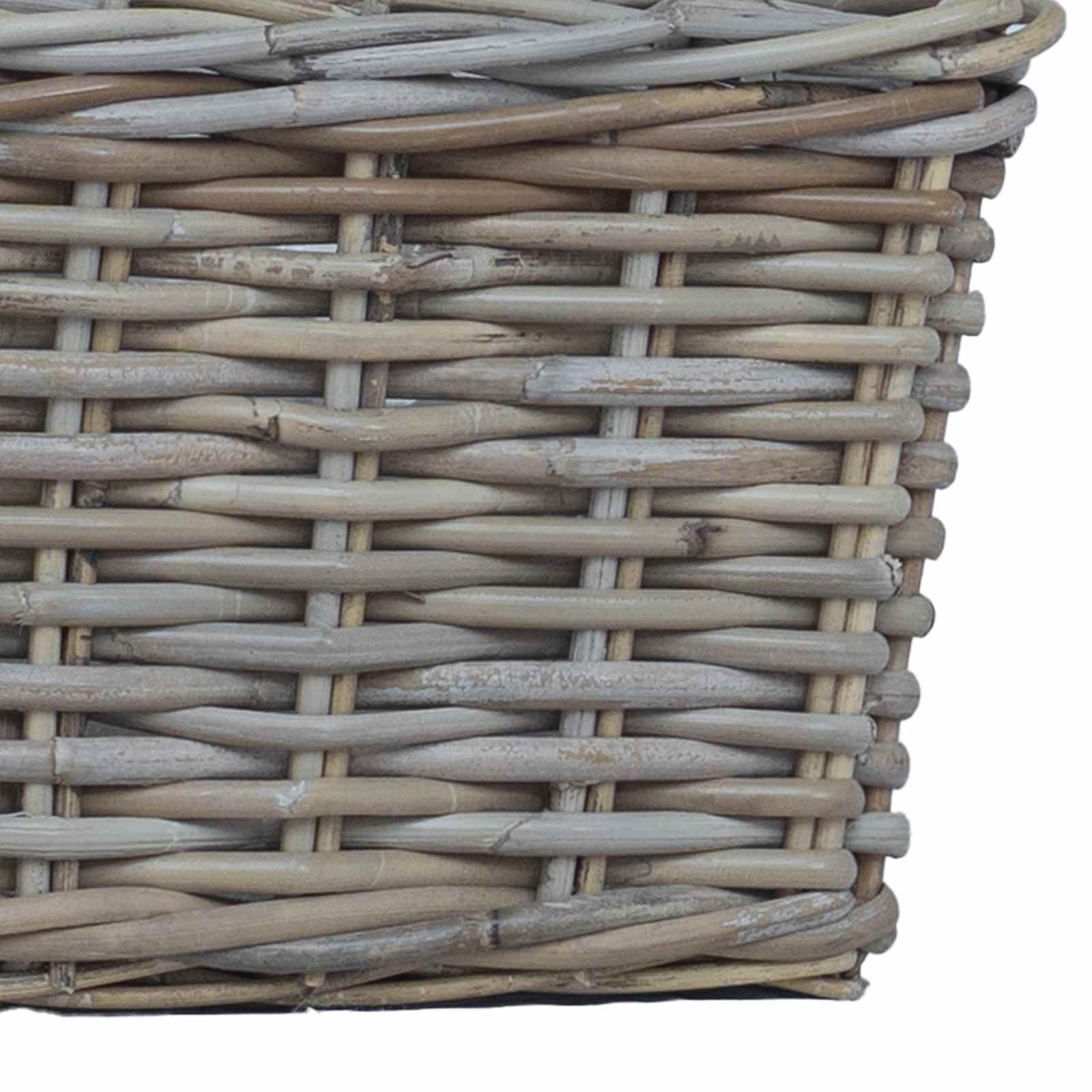 Plantenmand met opslag 3 pcs Grijs Kubu Rattan is nu te koop bij PeponiXL, paradijselijk wonen!