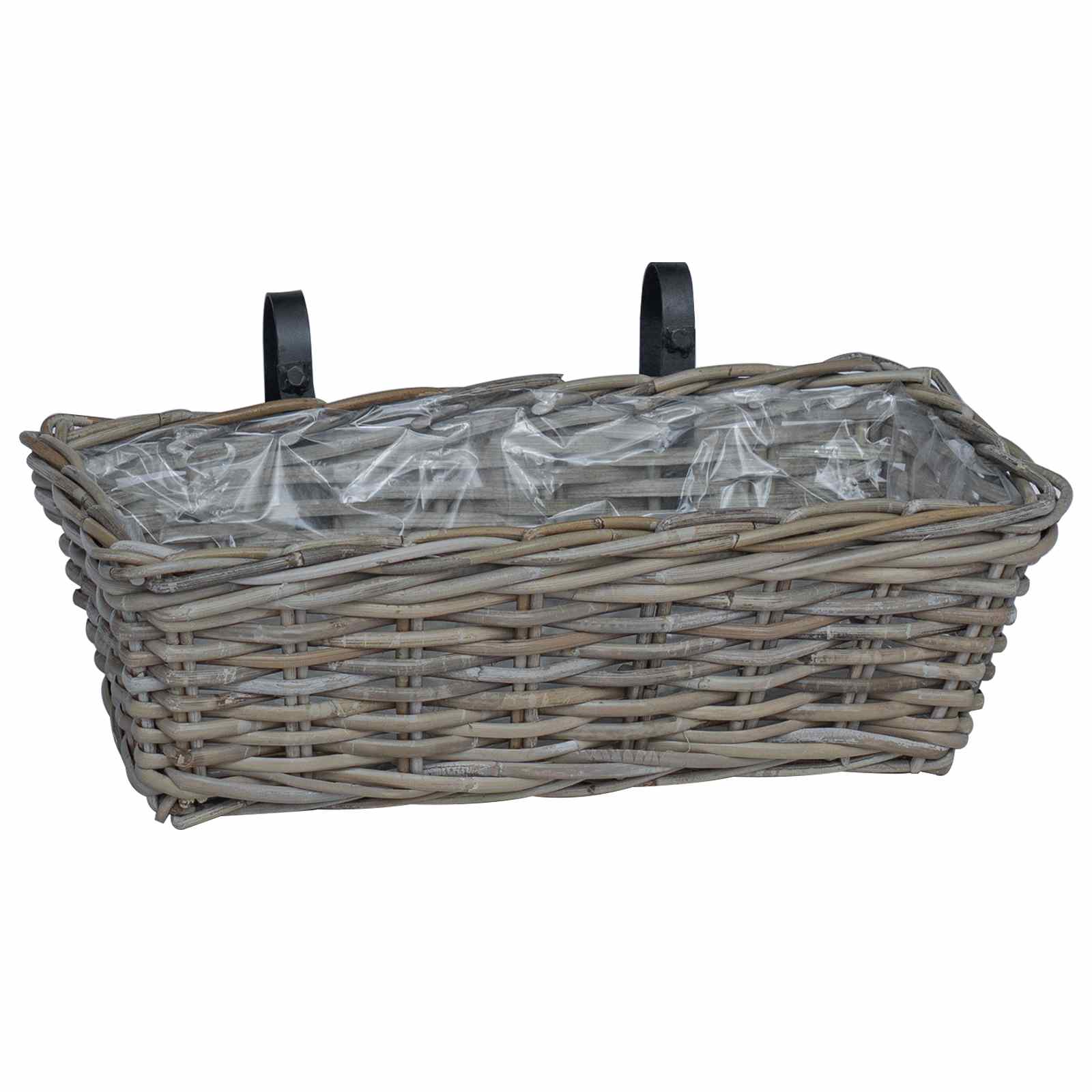 Hangende Bloempot Mand 2 pcs Grijs 48 x 22 x 15 cm Lacak Riet is nu te koop bij PeponiXL, paradijselijk wonen!