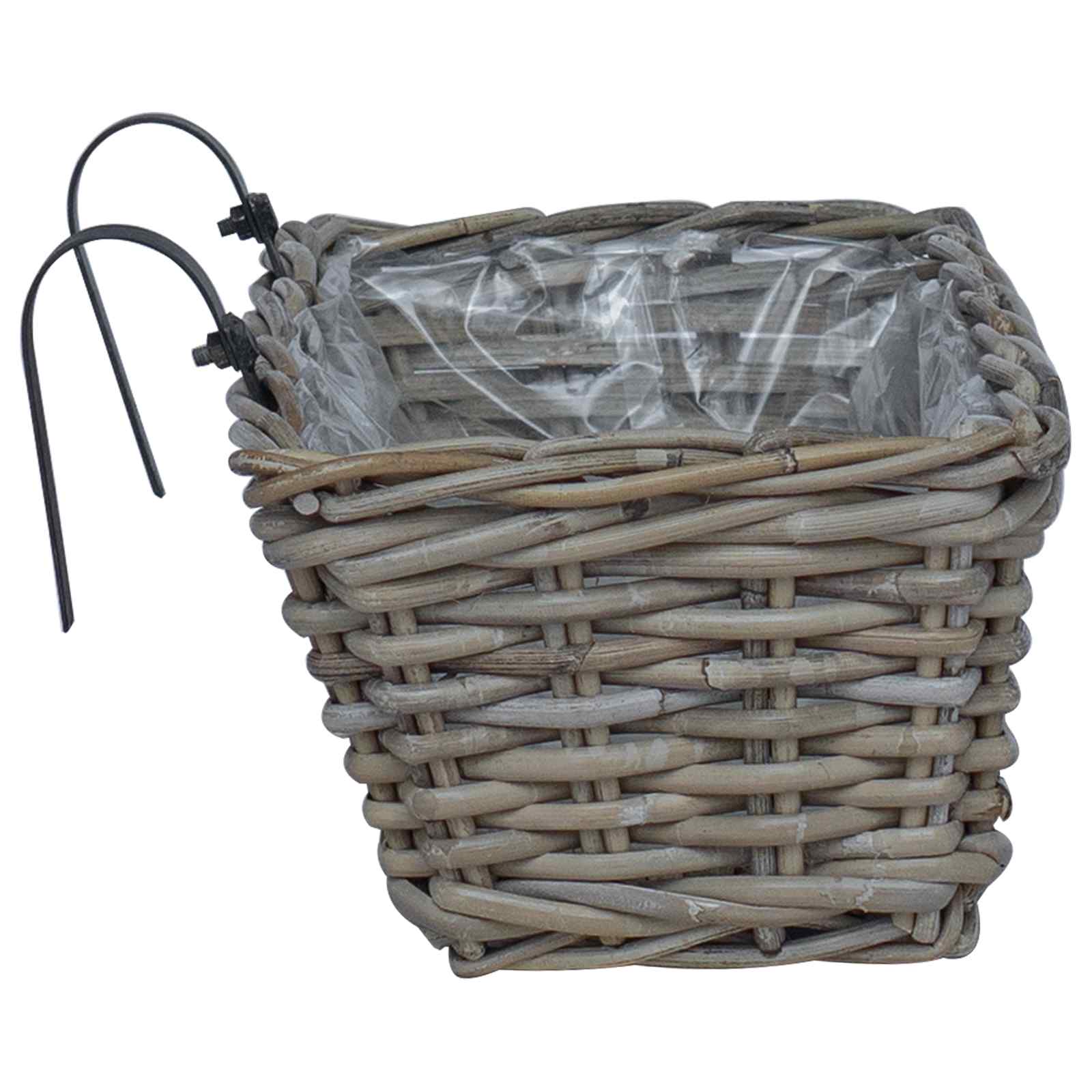 Hangende Bloempot Mand 2 pcs Grijs 48 x 22 x 15 cm Lacak Riet is nu te koop bij PeponiXL, paradijselijk wonen!
