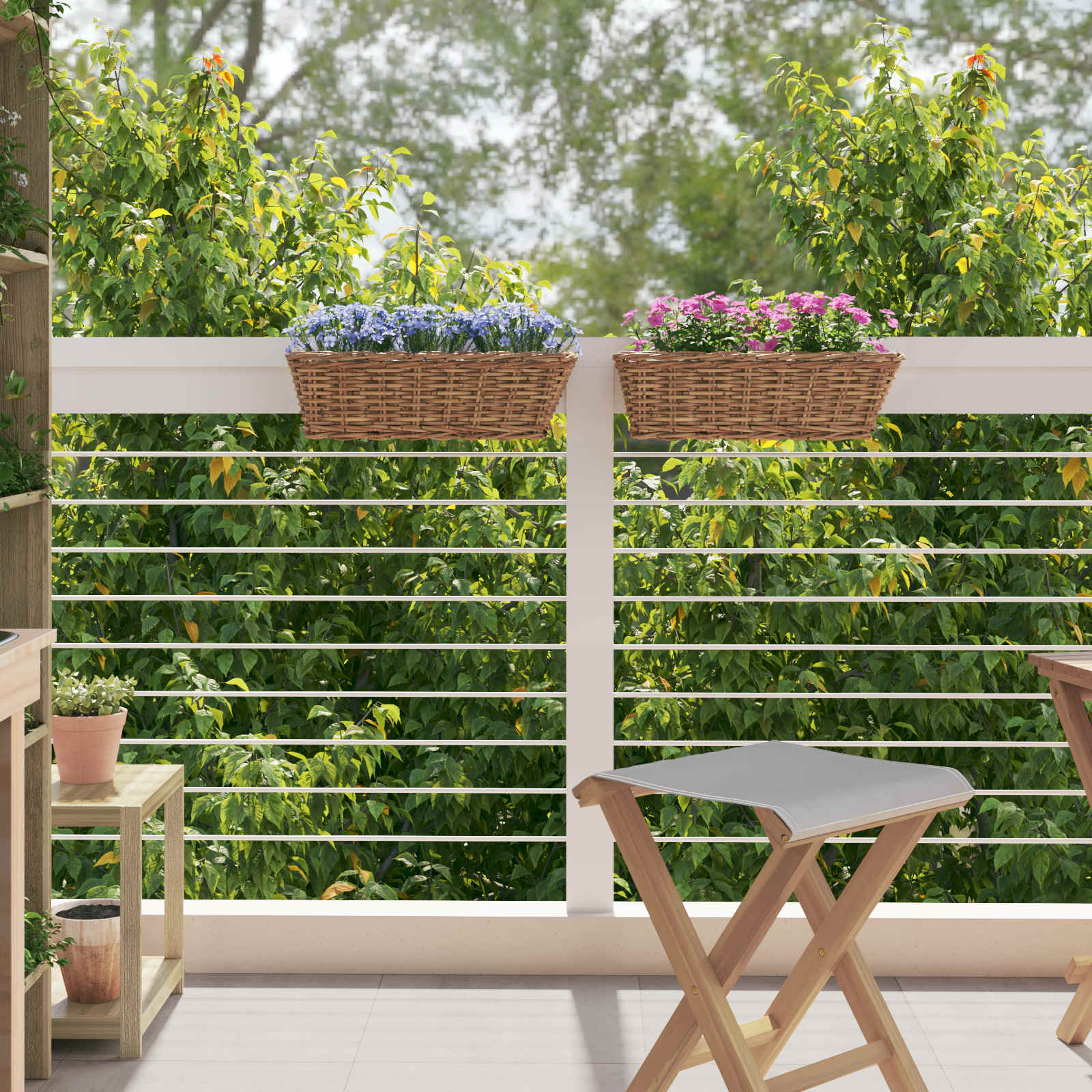 Hangende Bloempot Mand 2 pcs Bruin 48 x 22 x 15 cm Lacak Riet is nu te koop bij PeponiXL, paradijselijk wonen!