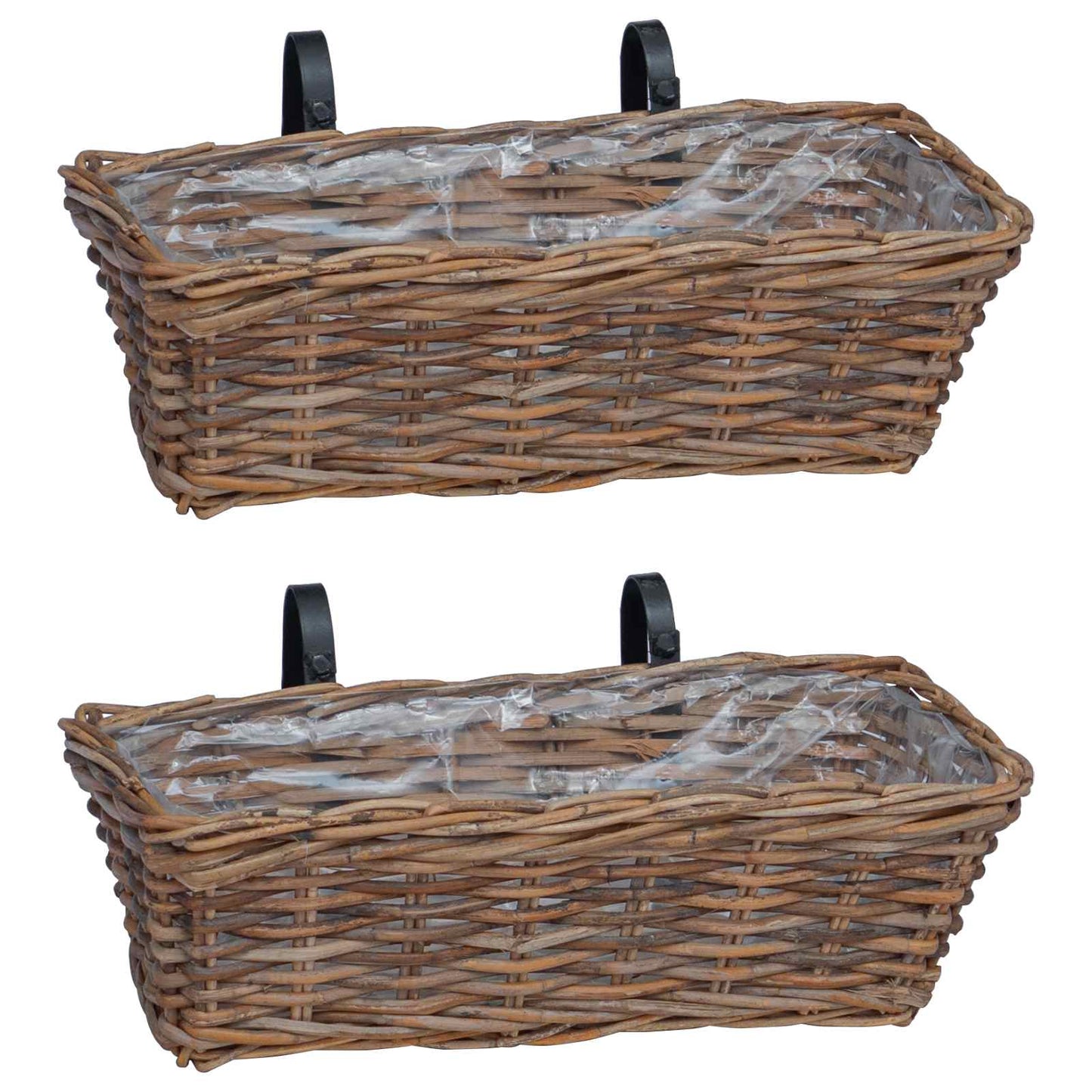 Hangende Bloempot Mand 2 pcs Bruin 48 x 22 x 15 cm Lacak Riet is nu te koop bij PeponiXL, paradijselijk wonen!
