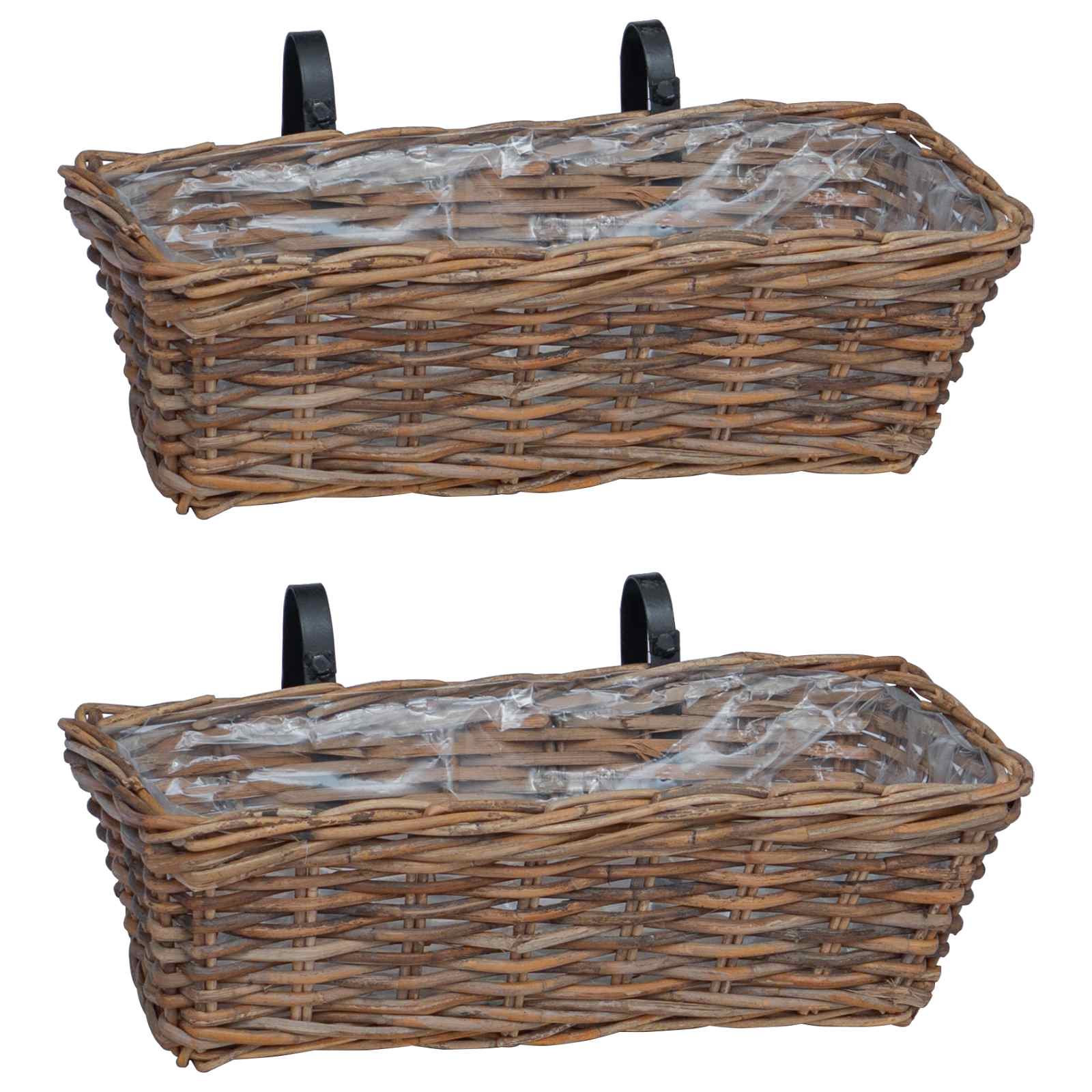 Hangende Bloempot Mand 2 pcs Bruin 48 x 22 x 15 cm Lacak Riet is nu te koop bij PeponiXL, paradijselijk wonen!