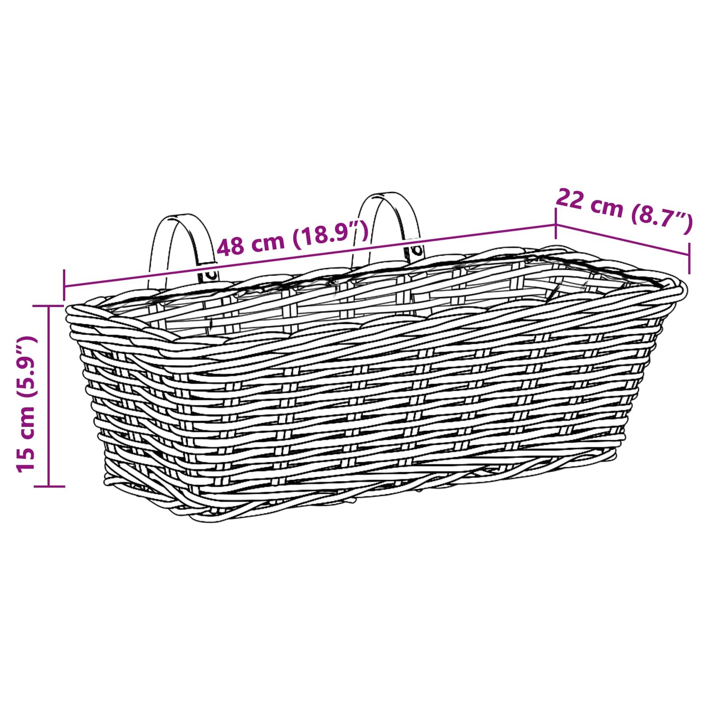Hangende Bloempot Mand 2 pcs Bruin 48 x 22 x 15 cm Lacak Riet is nu te koop bij PeponiXL, paradijselijk wonen!