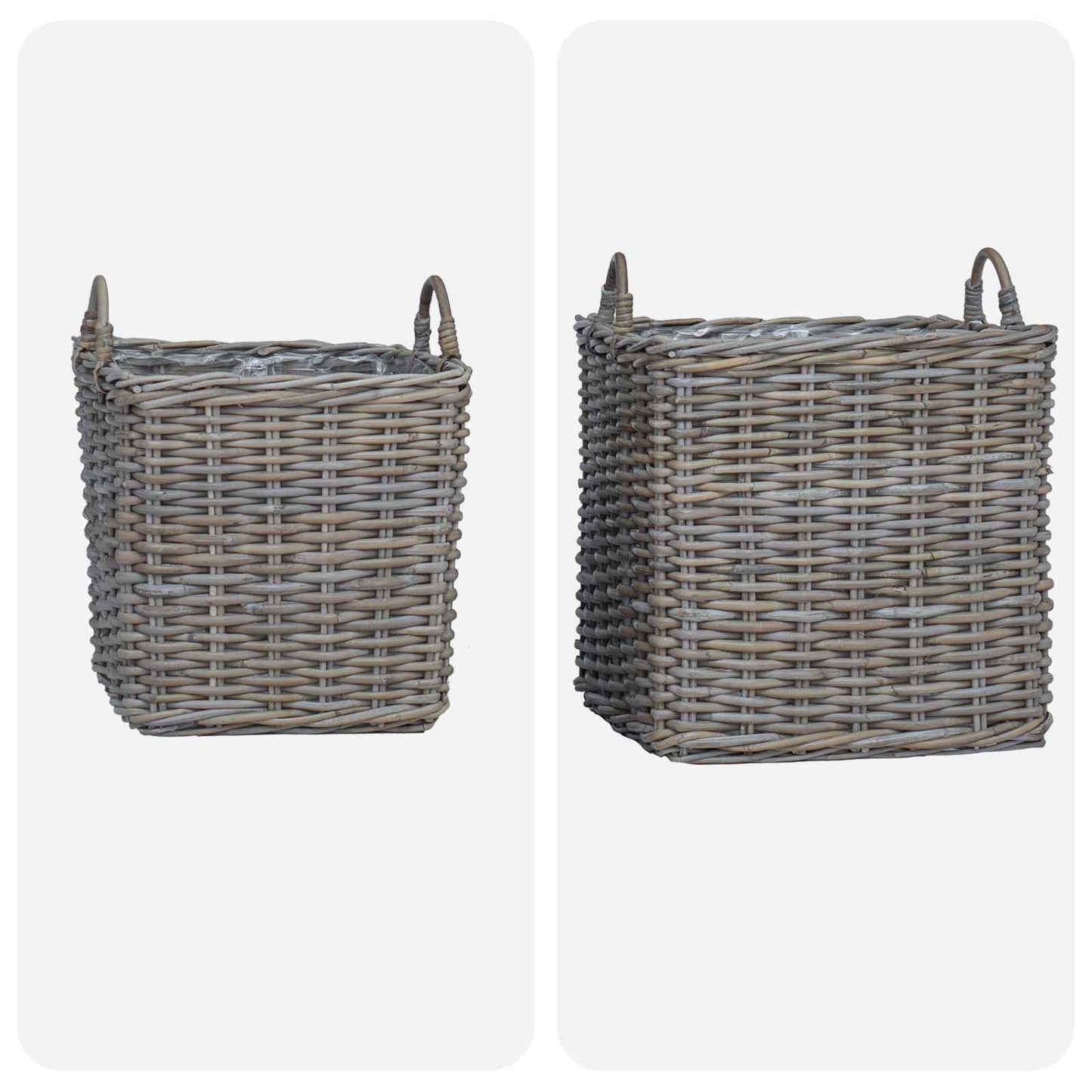 Plantenmand met opslag 2 pcs Grijs Lacak Riet is nu te koop bij PeponiXL, paradijselijk wonen!