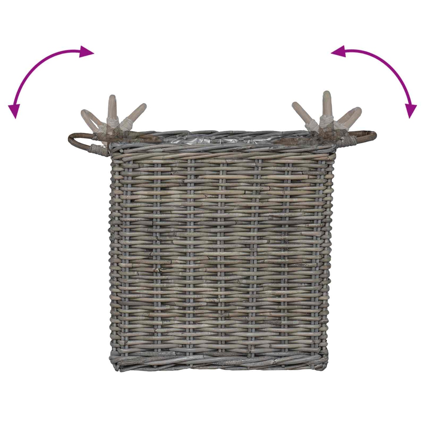 Plantenmand met opslag 2 pcs Grijs Lacak Riet is nu te koop bij PeponiXL, paradijselijk wonen!