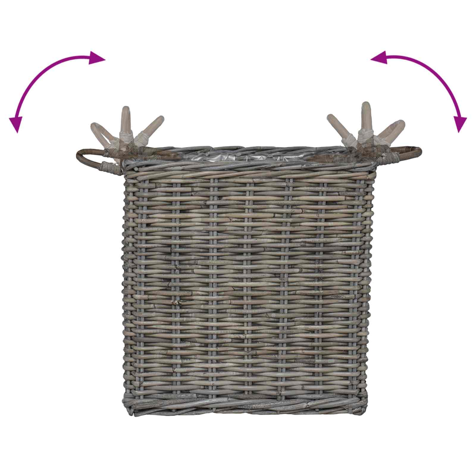 Plantenmand met opslag 2 pcs Grijs Lacak Riet is nu te koop bij PeponiXL, paradijselijk wonen!