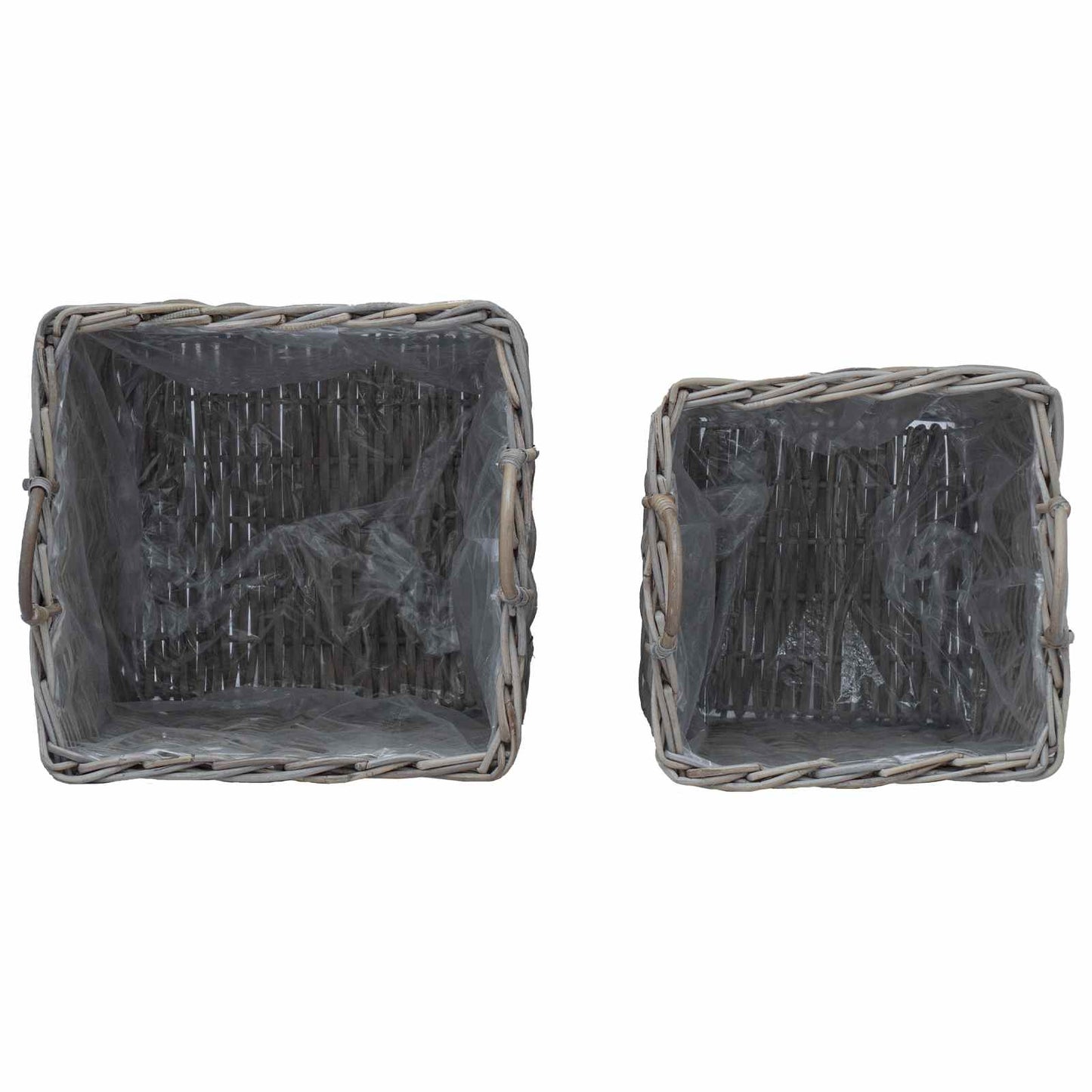 Plantenmand met opslag 2 pcs Grijs Lacak Riet is nu te koop bij PeponiXL, paradijselijk wonen!