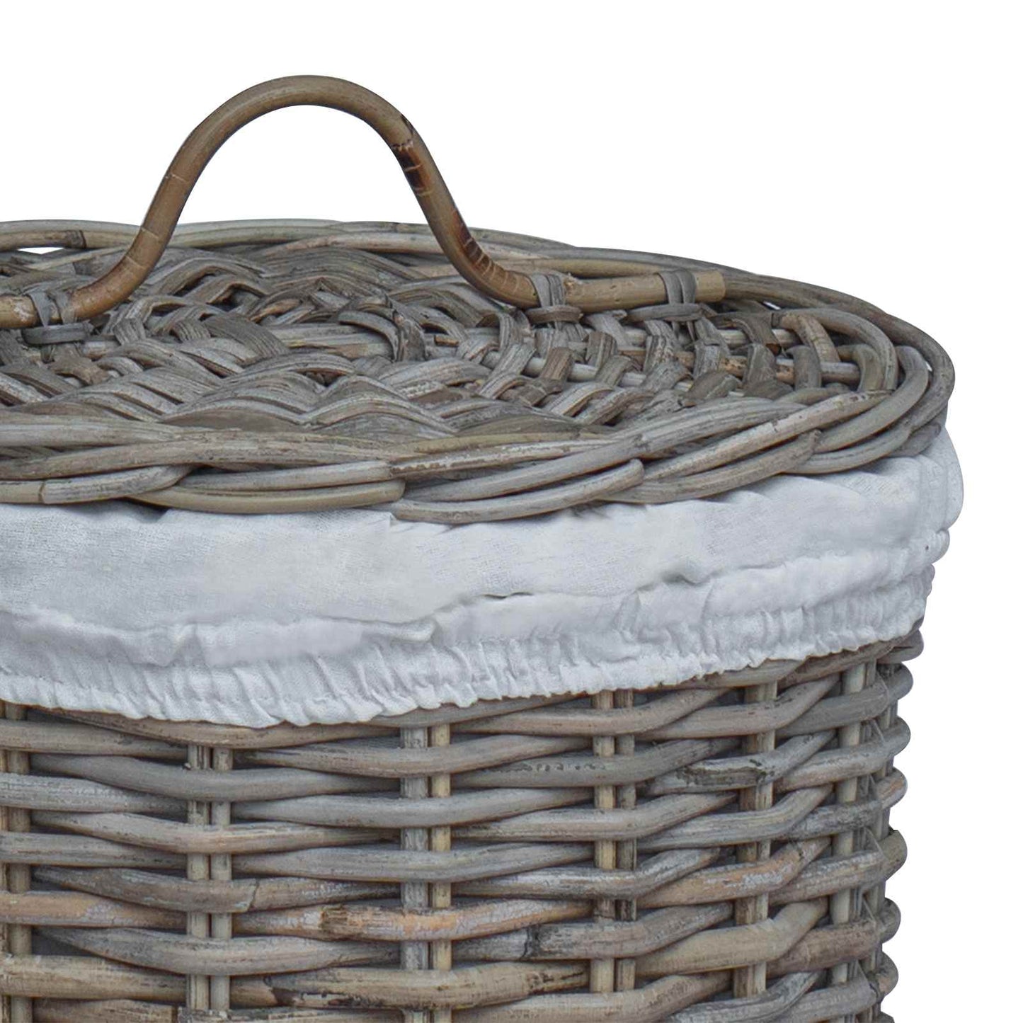 Wasmand met deksel 2 pcs Kubu grijs Kubu Rattan is nu te koop bij PeponiXL, paradijselijk wonen!