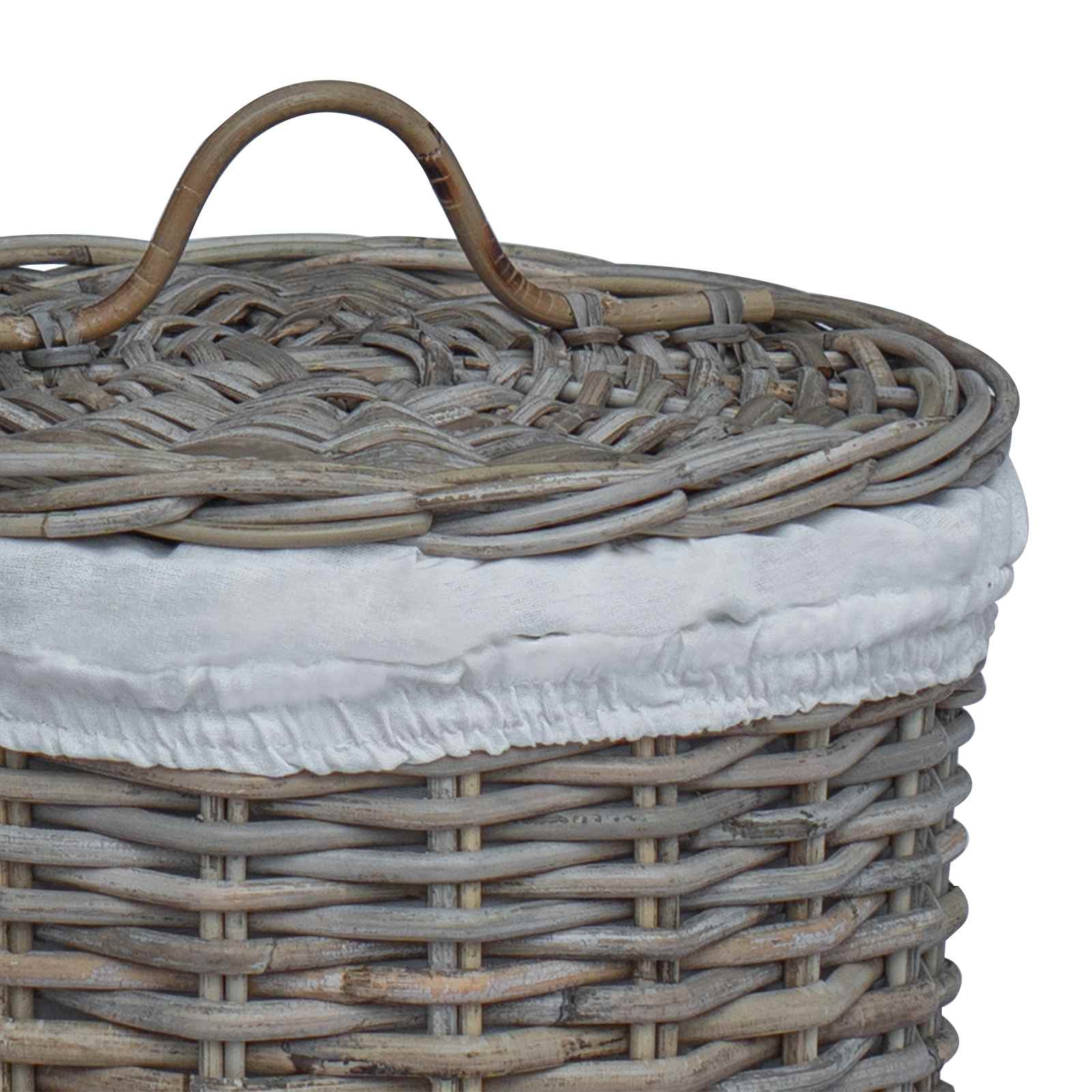 Wasmand met deksel 2 pcs Kubu grijs Kubu Rattan is nu te koop bij PeponiXL, paradijselijk wonen!