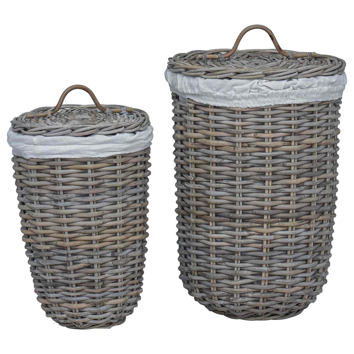 Wasmand met deksel 2 pcs Kubu grijs Kubu Rattan is nu te koop bij PeponiXL, paradijselijk wonen!