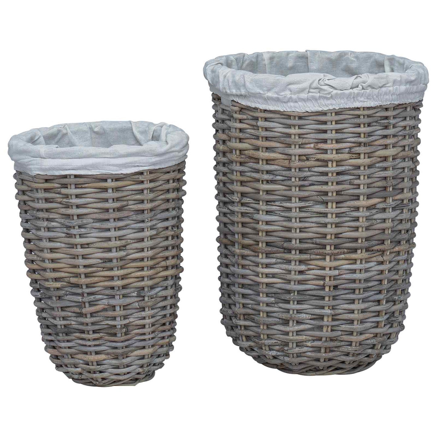 Wasmand met deksel 2 pcs Kubu grijs Kubu Rattan is nu te koop bij PeponiXL, paradijselijk wonen!