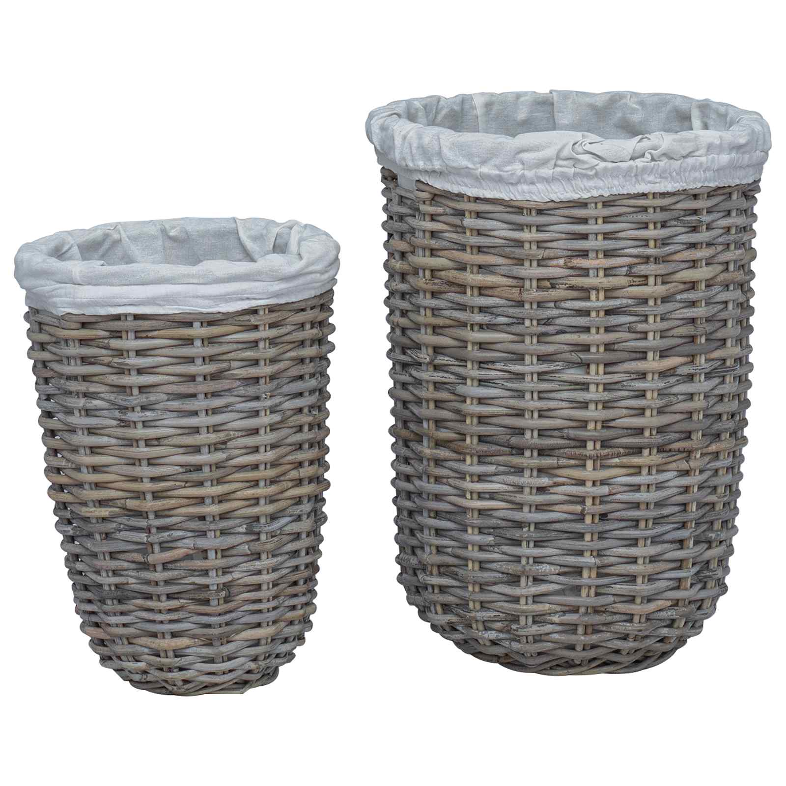 Wasmand met deksel 2 pcs Kubu grijs Kubu Rattan is nu te koop bij PeponiXL, paradijselijk wonen!