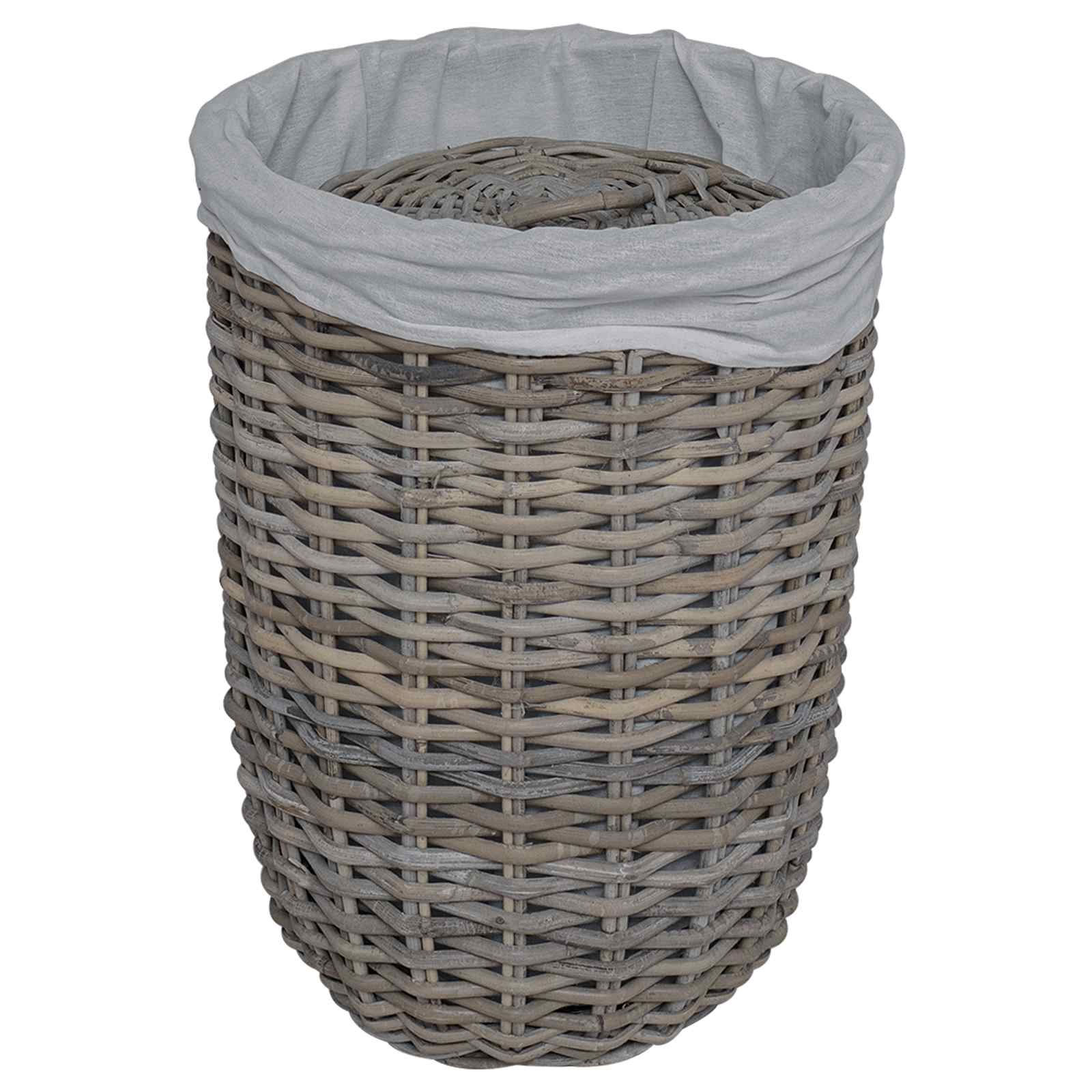 Wasmand met deksel 2 pcs Kubu grijs Kubu Rattan is nu te koop bij PeponiXL, paradijselijk wonen!