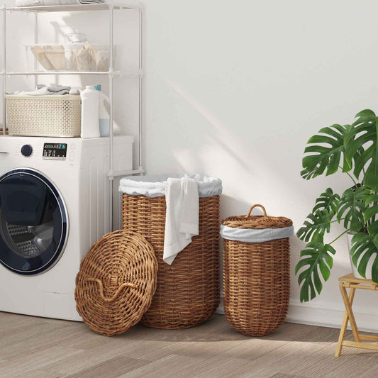 Wasmand 2 pcs Bruin Kubu Rattan is nu te koop bij PeponiXL, paradijselijk wonen!