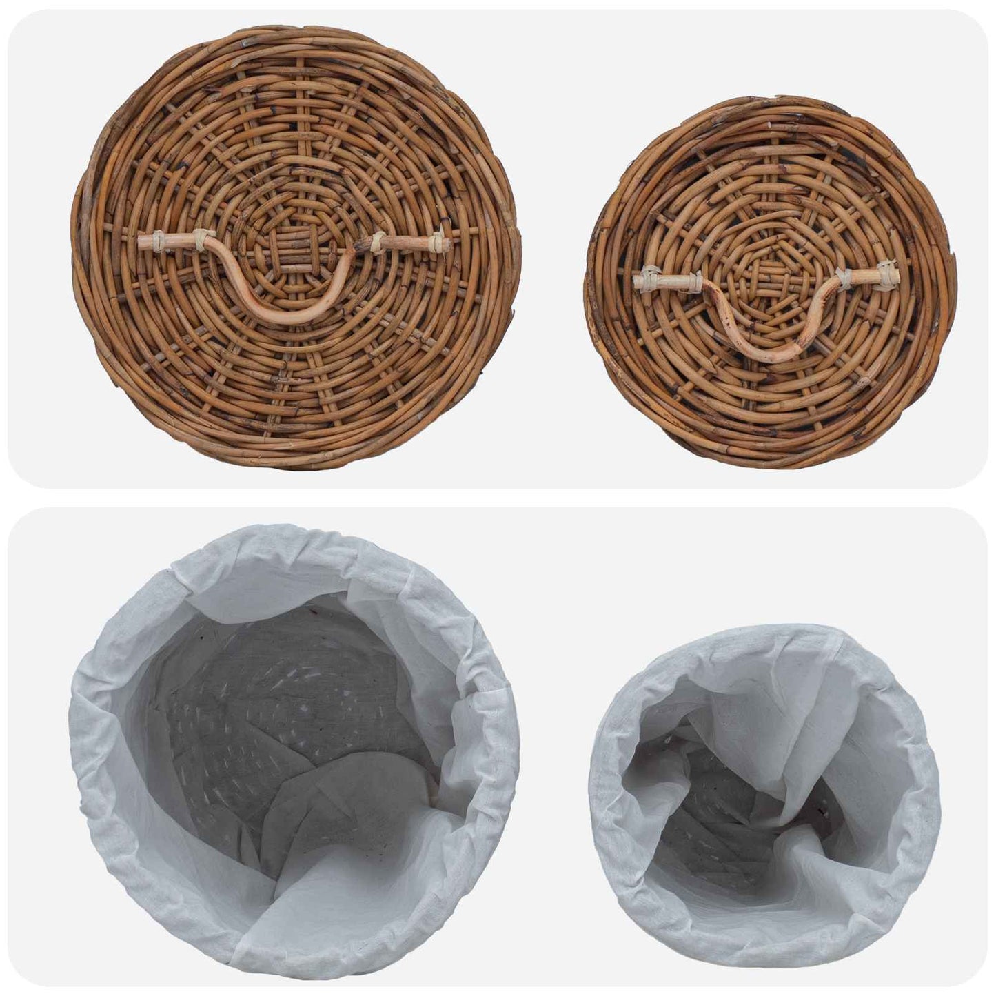 Wasmand 2 pcs Bruin Kubu Rattan is nu te koop bij PeponiXL, paradijselijk wonen!