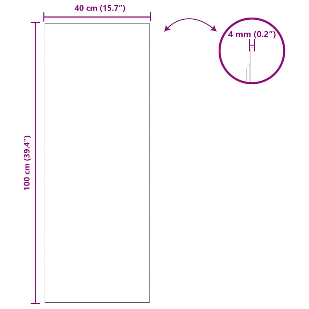 Wandspiegel Rechthoekig 40 x 100 cm gehard glas is nu te koop bij PeponiXL, paradijselijk wonen!