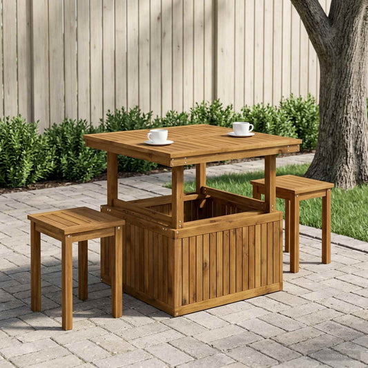 Tuinfoto Tafel Massief Acaciahout Hoogte Verstelbaar Naturel is nu te koop bij PeponiXL, paradijselijk wonen!