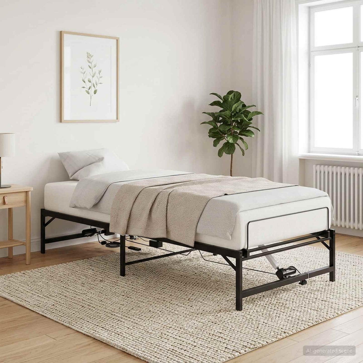 Elektrisch Verstelbaar Bedframe Zwart 100 x 190 cm Staal