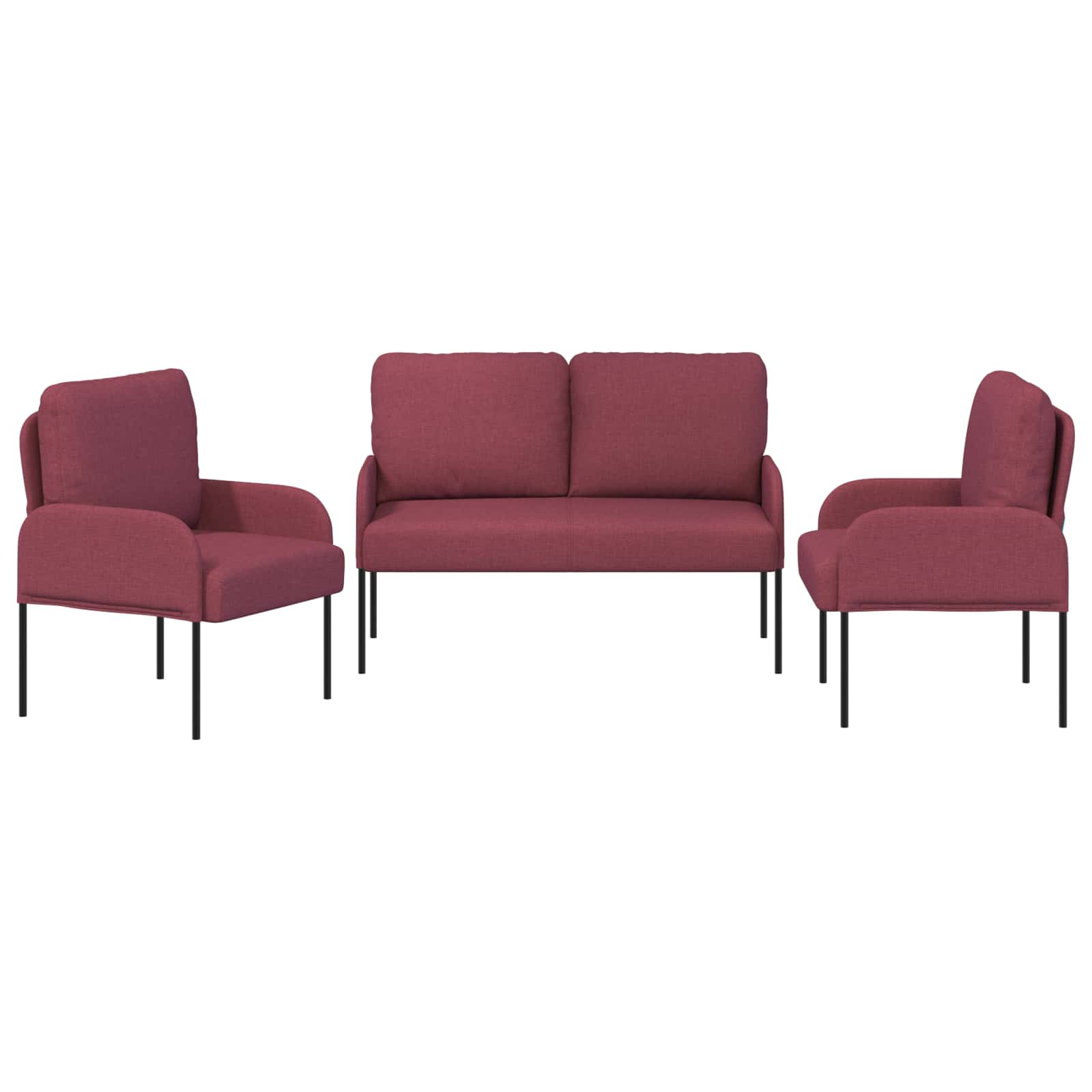 Sofa-Sets met kussen 3 pcs Wijnrood 115 x 56 x 80 cm Multiplex is nu te koop bij PeponiXL, paradijselijk wonen!