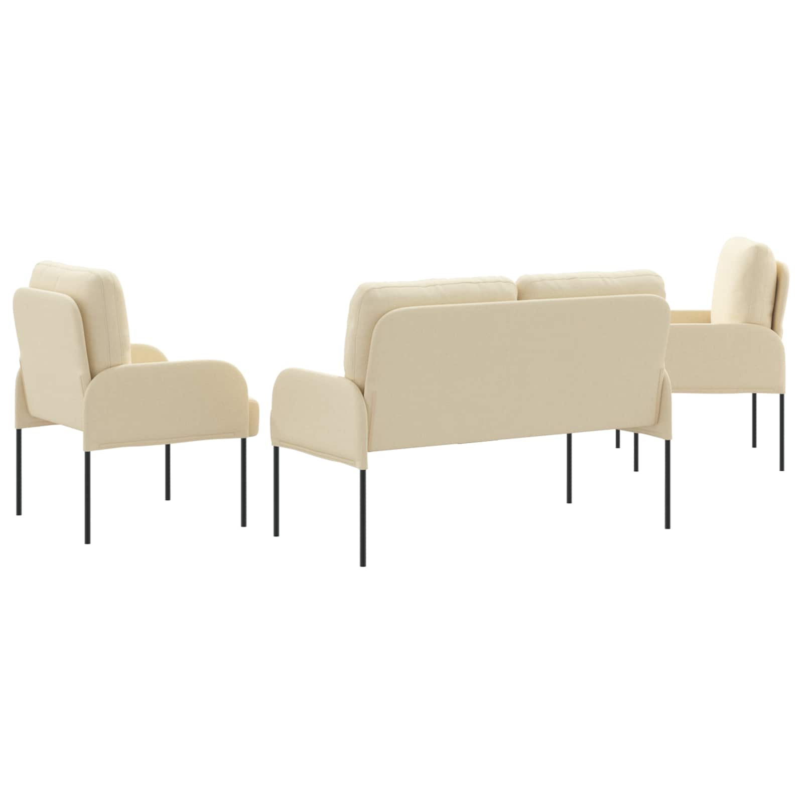 Sofa-Sets met kussen 3 pcs Crème 115 x 56 x 80 cm Multiplex is nu te koop bij PeponiXL, paradijselijk wonen!