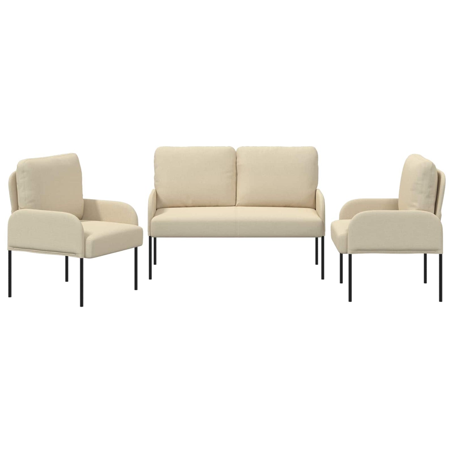 Sofa-Sets met kussen 3 pcs Crème 115 x 56 x 80 cm Multiplex is nu te koop bij PeponiXL, paradijselijk wonen!