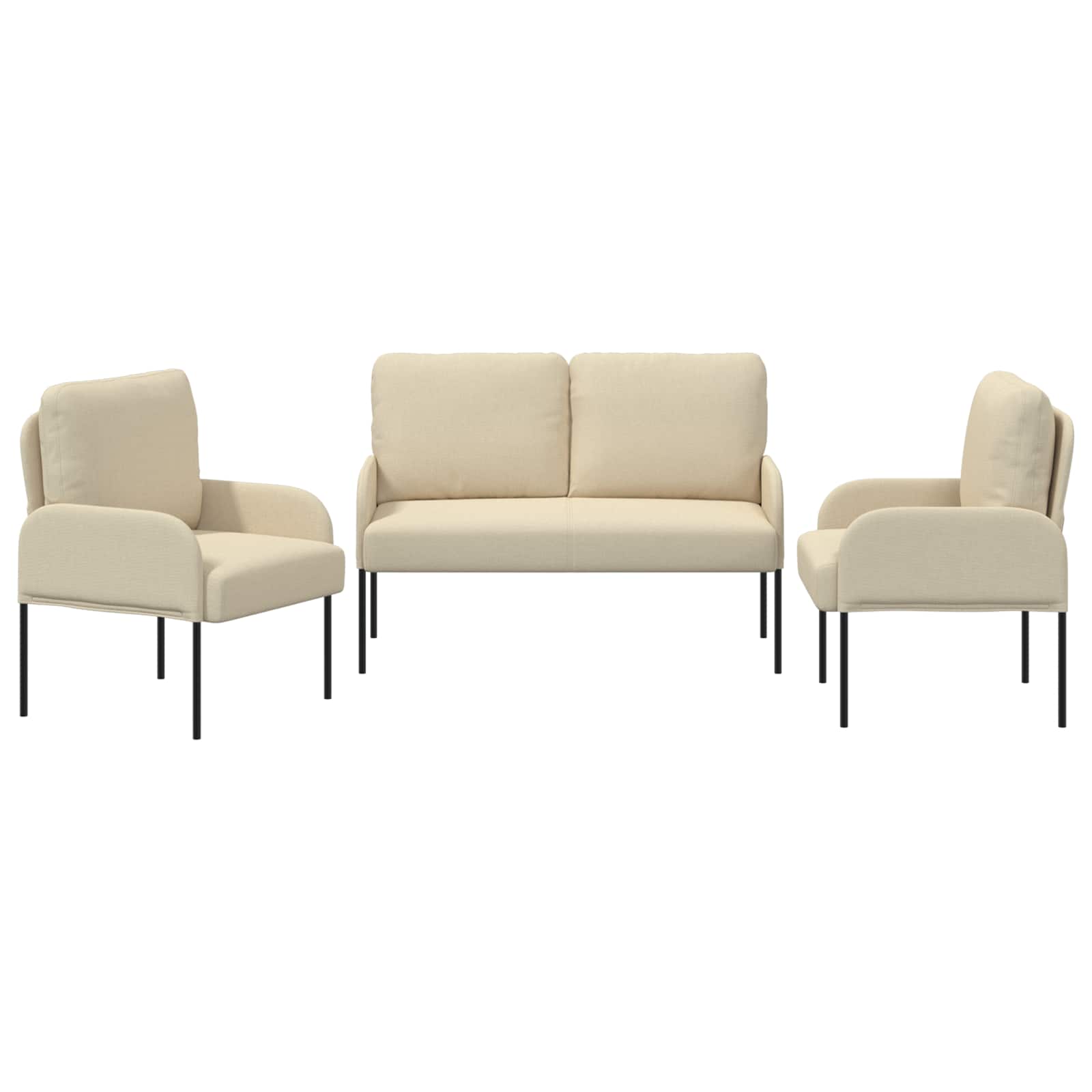 Sofa-Sets met kussen 3 pcs Crème 115 x 56 x 80 cm Multiplex is nu te koop bij PeponiXL, paradijselijk wonen!