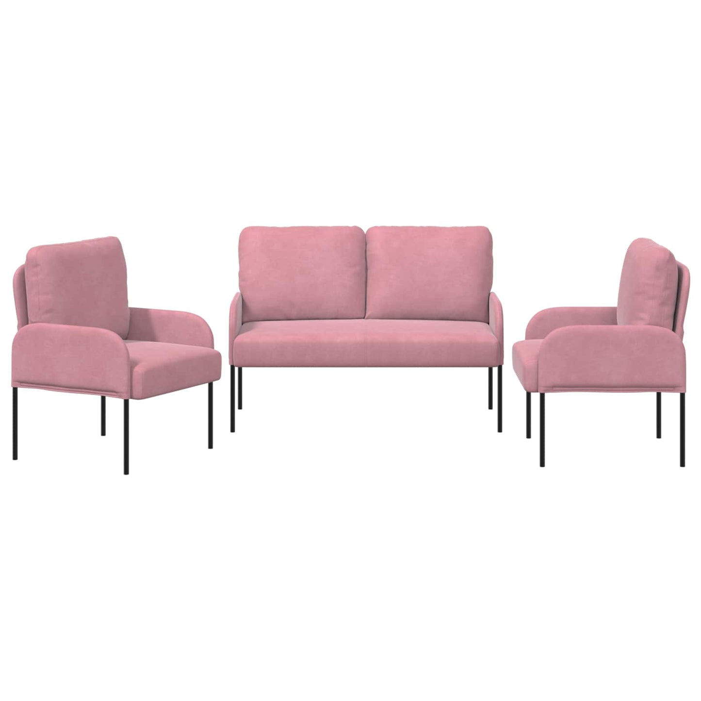 Sofa-Sets met kussen 3 pcs Roze 115 x 56 x 80 cm Multiplex is nu te koop bij PeponiXL, paradijselijk wonen!