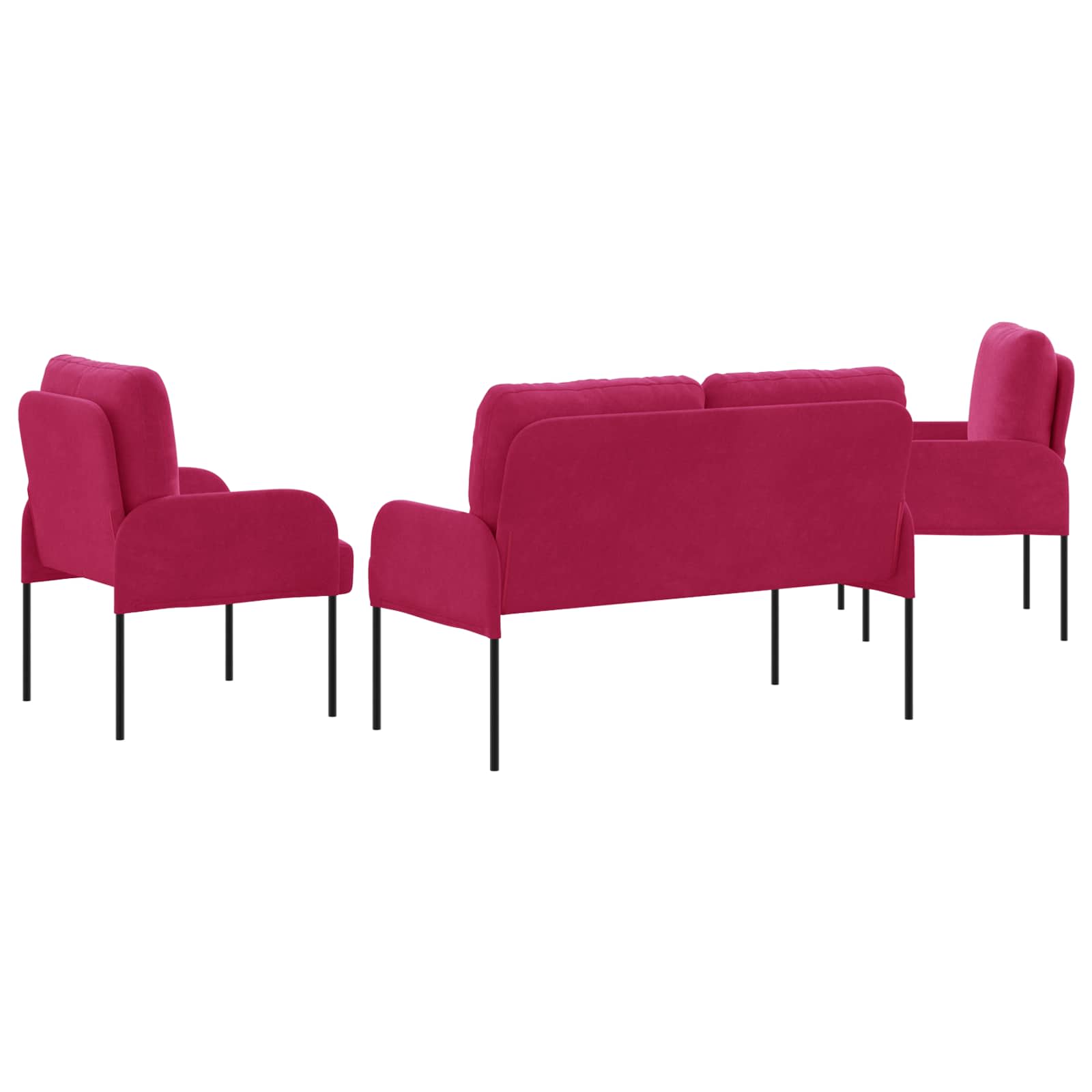 Sofa-Sets met kussen 3 pcs Wijnrood 115 x 56 x 80 cm Multiplex is nu te koop bij PeponiXL, paradijselijk wonen!