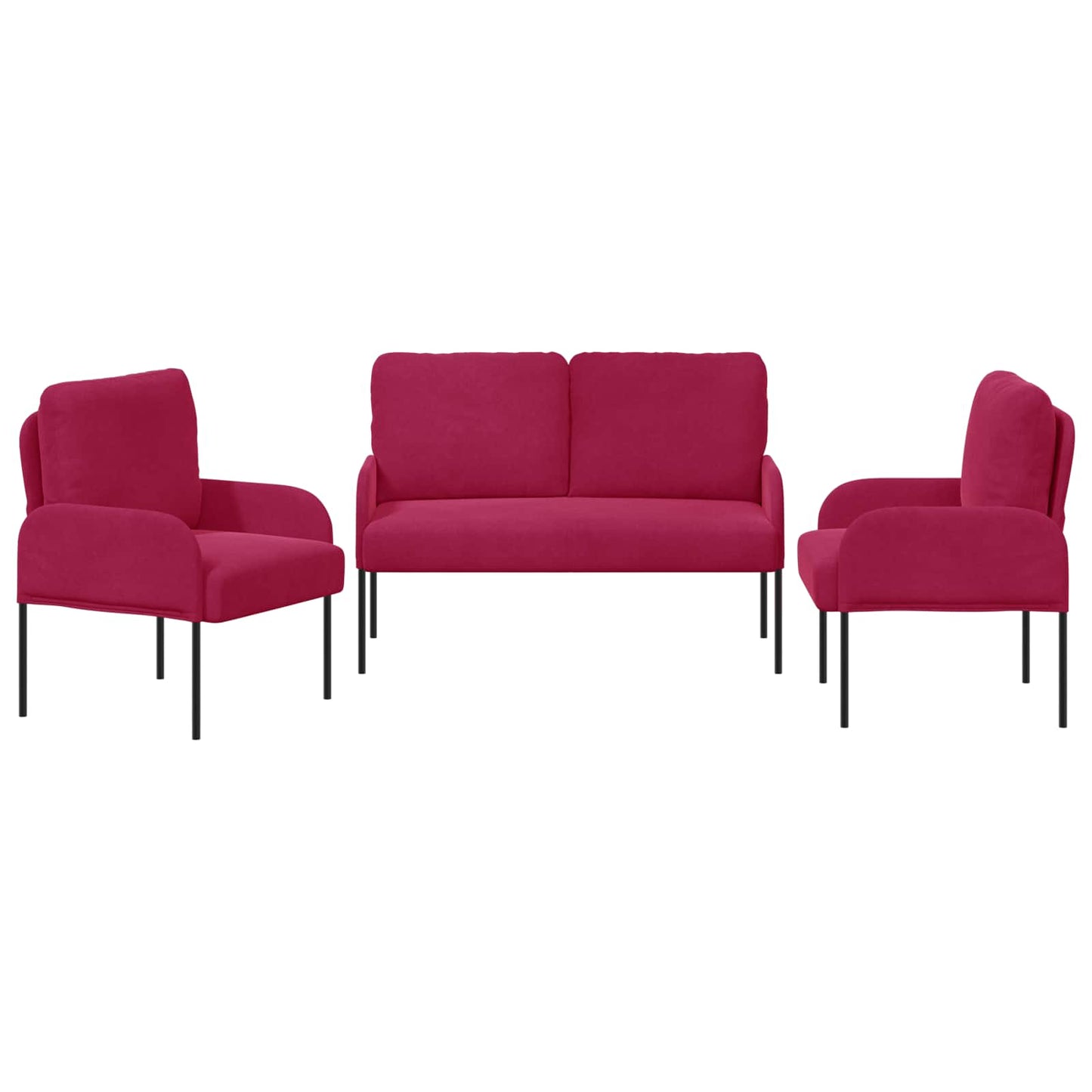 Sofa-Sets met kussen 3 pcs Wijnrood 115 x 56 x 80 cm Multiplex is nu te koop bij PeponiXL, paradijselijk wonen!