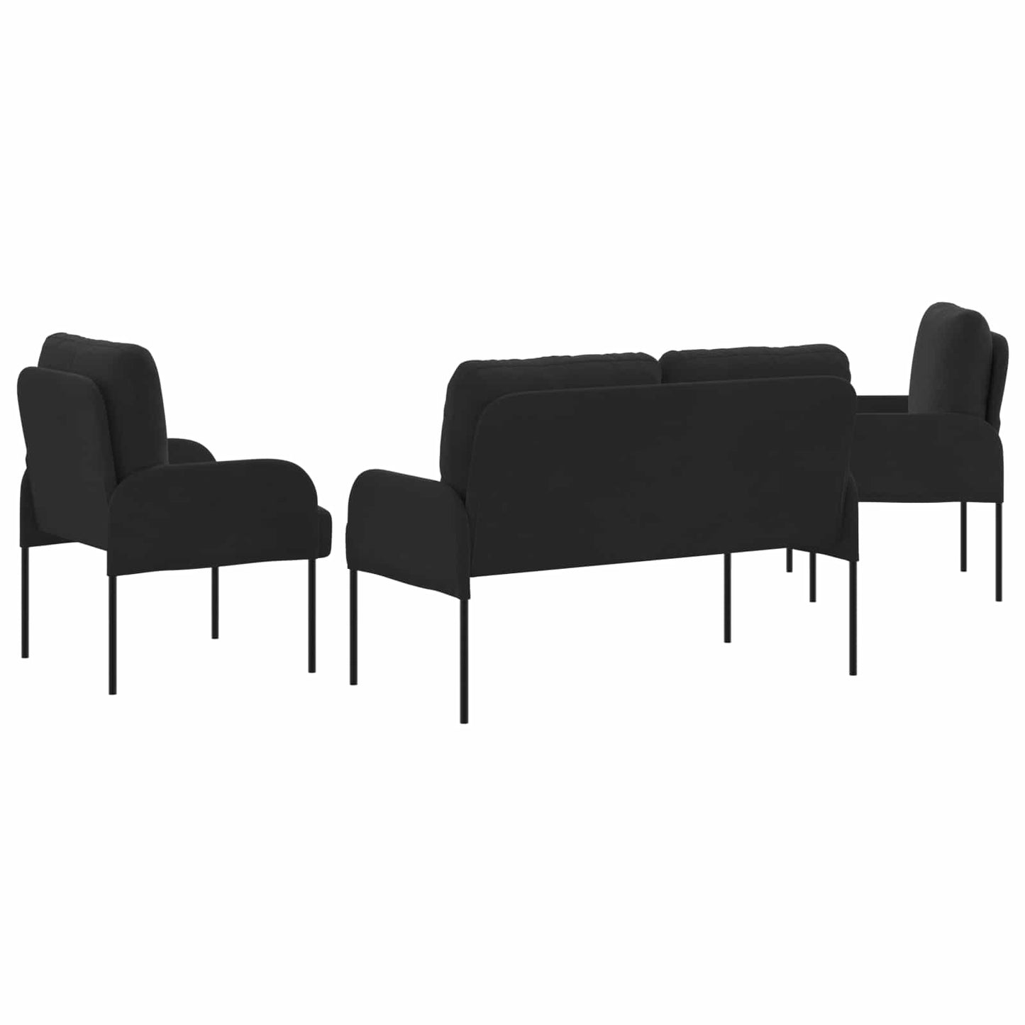 Sofa-Sets met kussen 3 pcs Zwart 115 x 56 x 80 cm Multiplex is nu te koop bij PeponiXL, paradijselijk wonen!