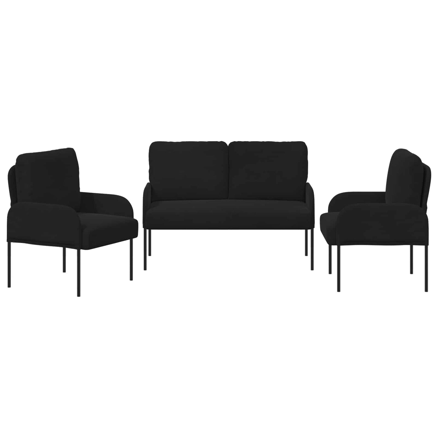 Sofa-Sets met kussen 3 pcs Zwart 115 x 56 x 80 cm Multiplex is nu te koop bij PeponiXL, paradijselijk wonen!