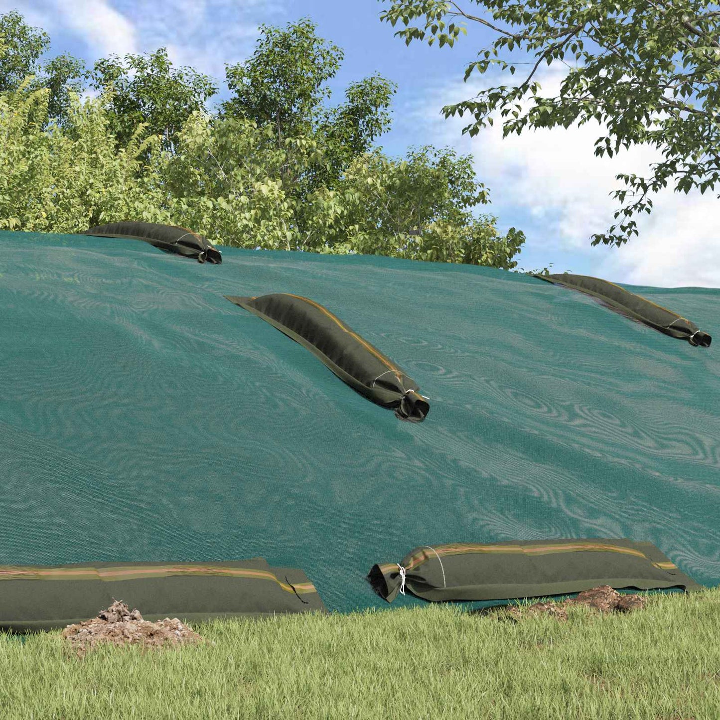 Zandzakken 25 pcs Groen 120 x 27 cm HDPE is nu te koop bij PeponiXL, paradijselijk wonen!