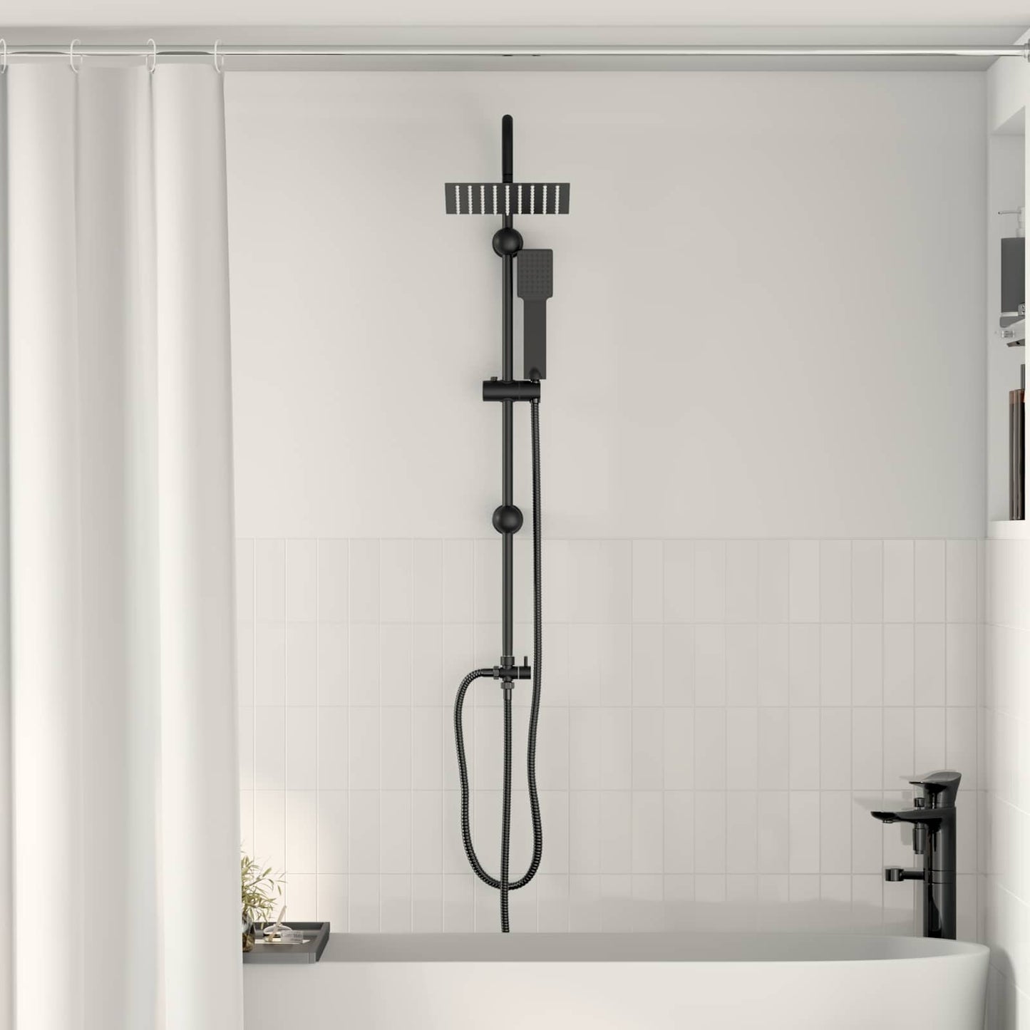 Douche systeem Zwart 47 x 20 x 95 cm Roestvrij staal
