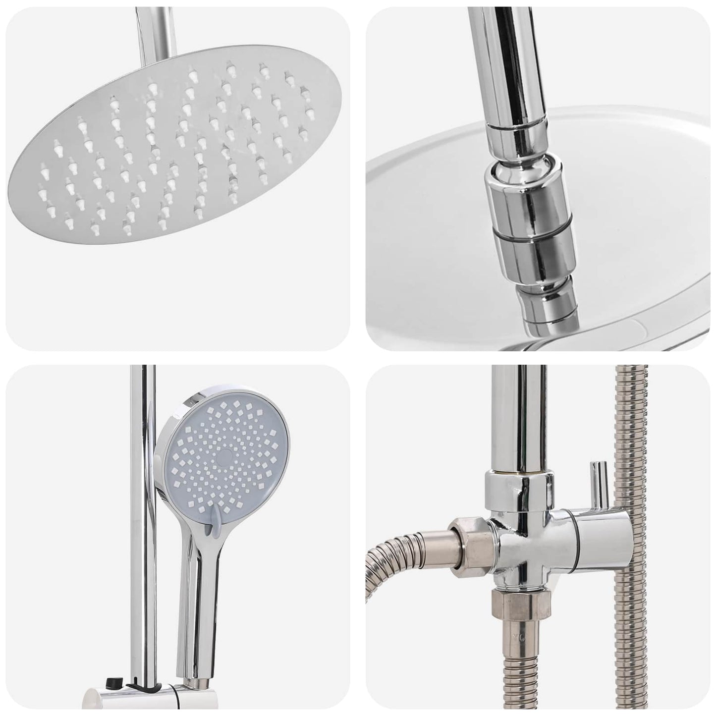 Douche systeem Zilver 47 x 20 x 95 cm Roestvrij staal is nu te koop bij PeponiXL, paradijselijk wonen!