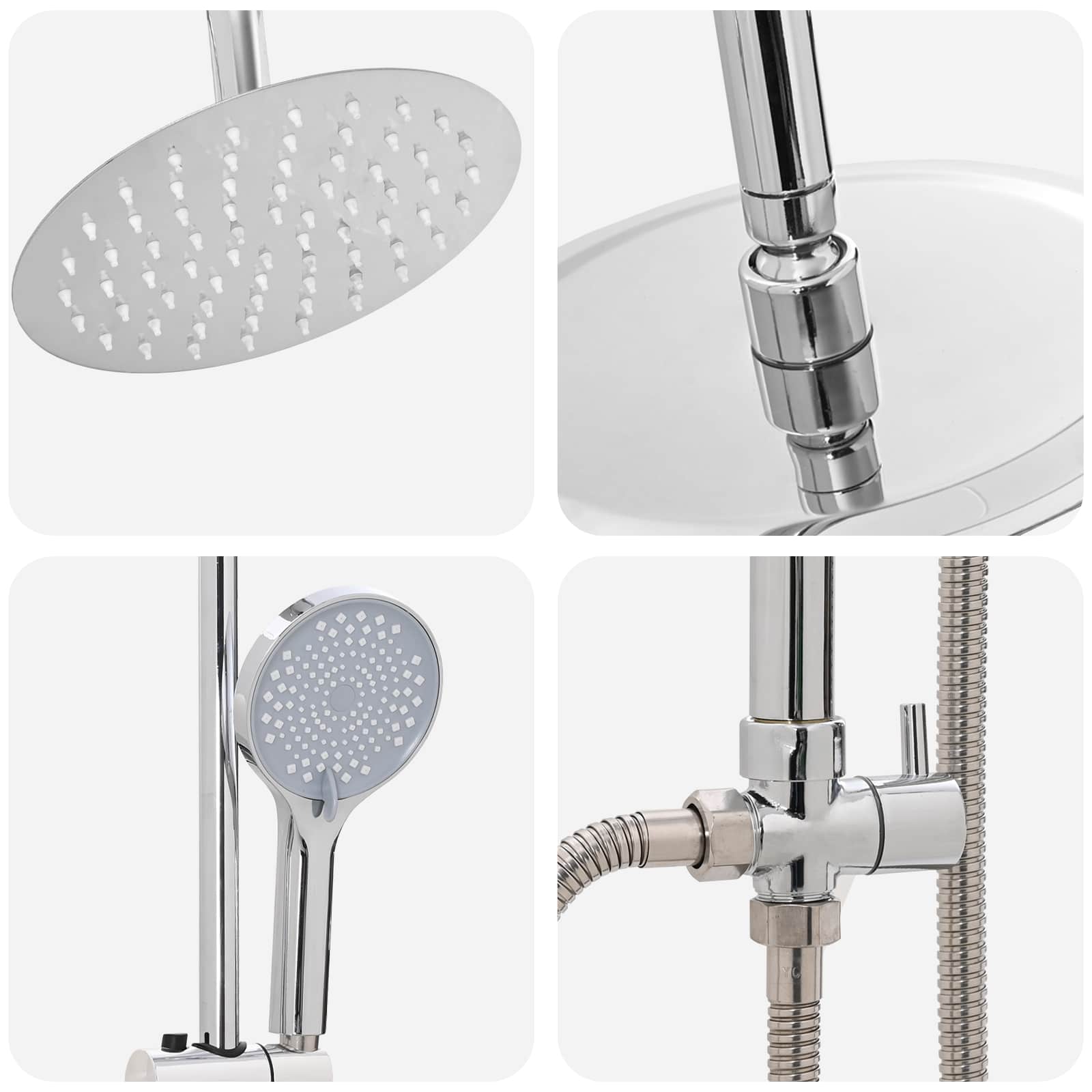 Douche systeem Zilver 47 x 20 x 95 cm Roestvrij staal is nu te koop bij PeponiXL, paradijselijk wonen!