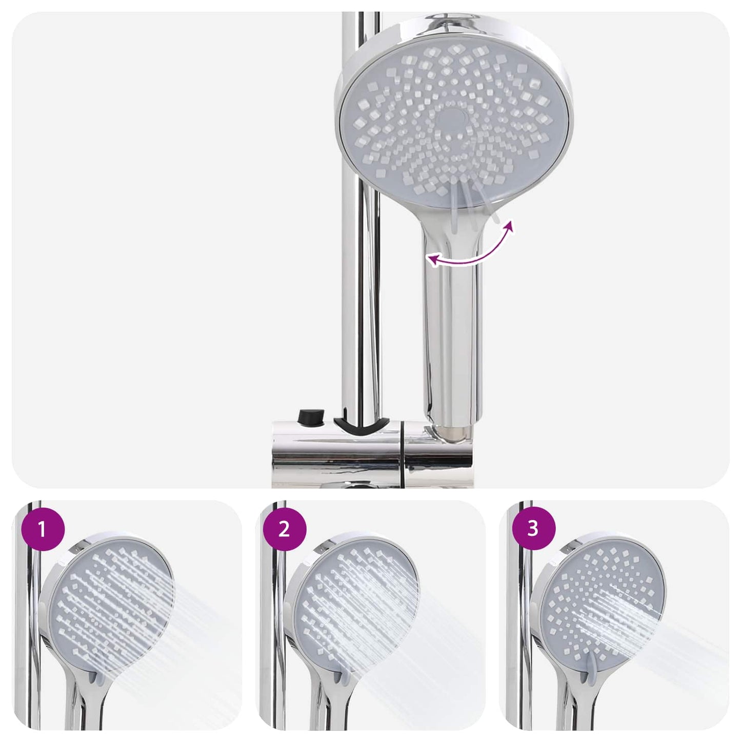 Douche systeem Zilver 47 x 20 x 95 cm Roestvrij staal is nu te koop bij PeponiXL, paradijselijk wonen!