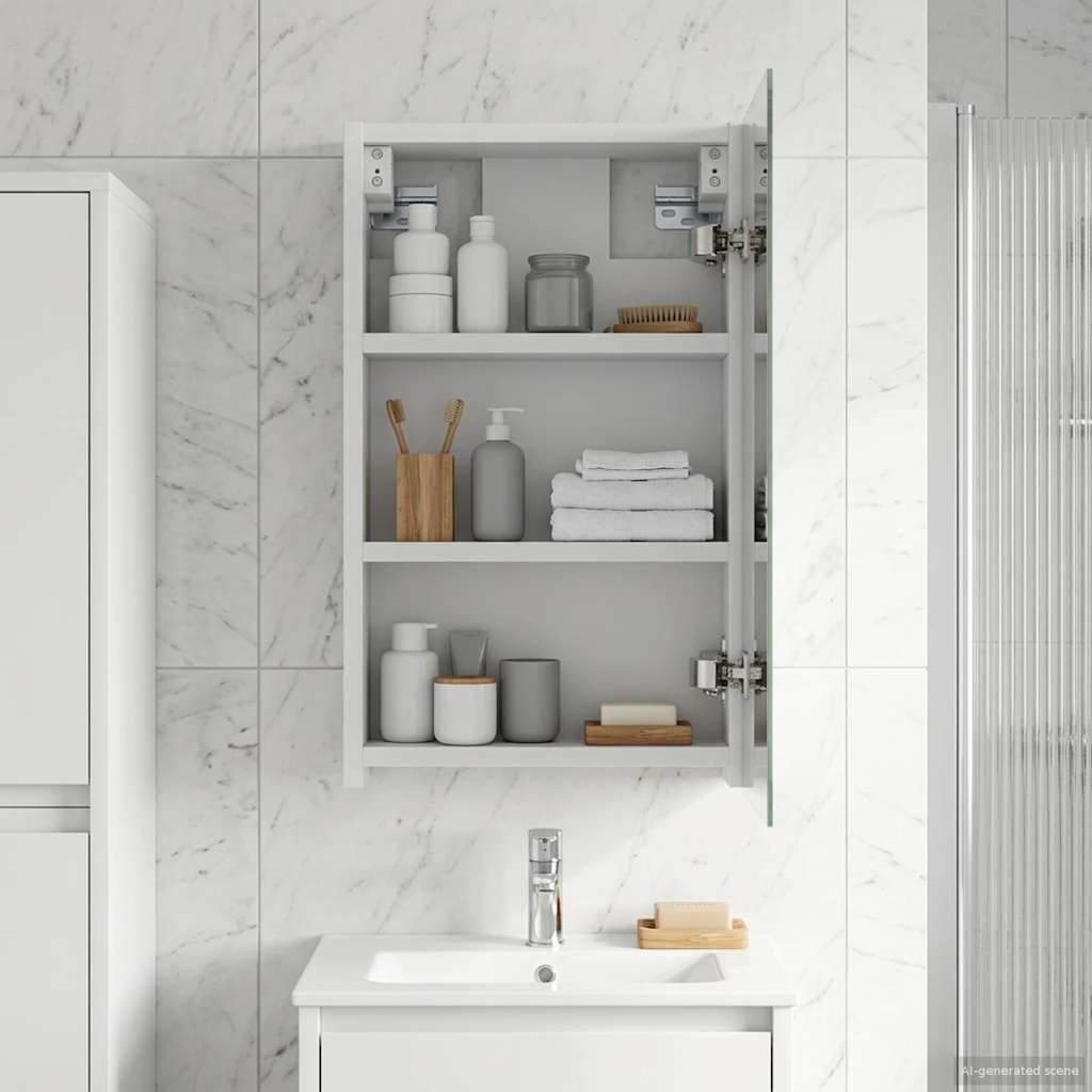 Badkamer spiegelkast Wit 30 x 10,5 x 50 cm Bewerkt hout is nu te koop bij PeponiXL, paradijselijk wonen!